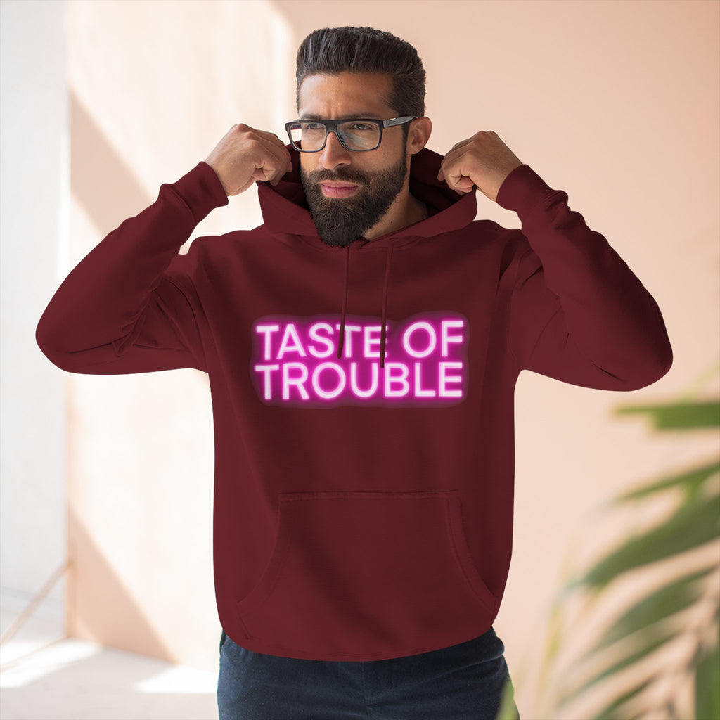 Taste of Trouble Hoodie - Trendy Three-Panel Fleece Pullover, Stylish Gift for Fashion Lovers, Cozy Casual Wear