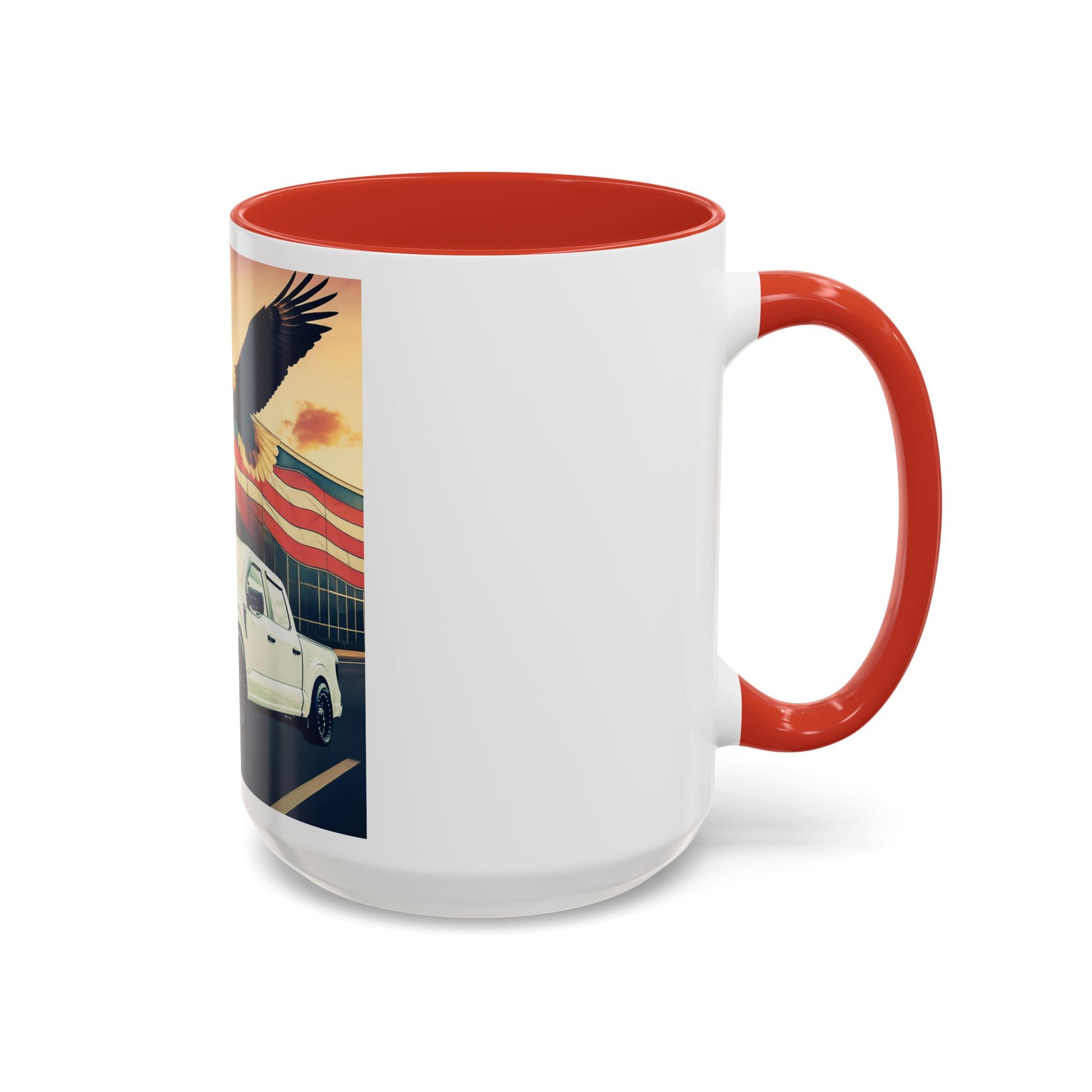 Patriotic Eagle & Jay’s Truck Accent Coffee Mug — American Flag Pride (11/15oz)
