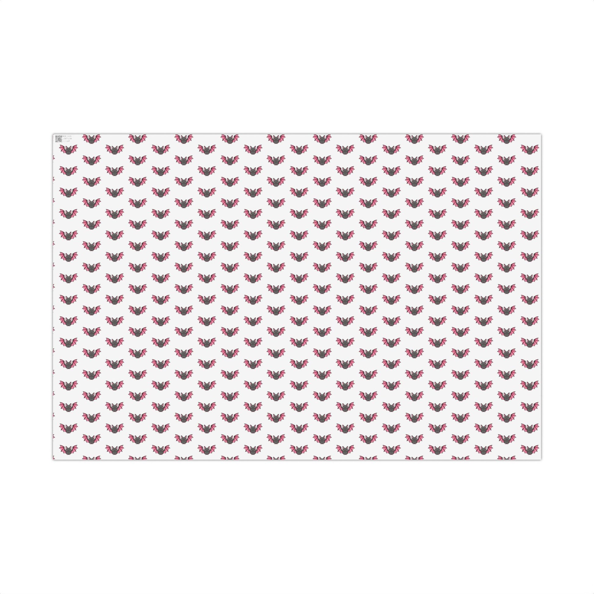 Vampyro Crimson Gift Wrap Paper — Pink Floral Bat Pattern Wrapping Paper