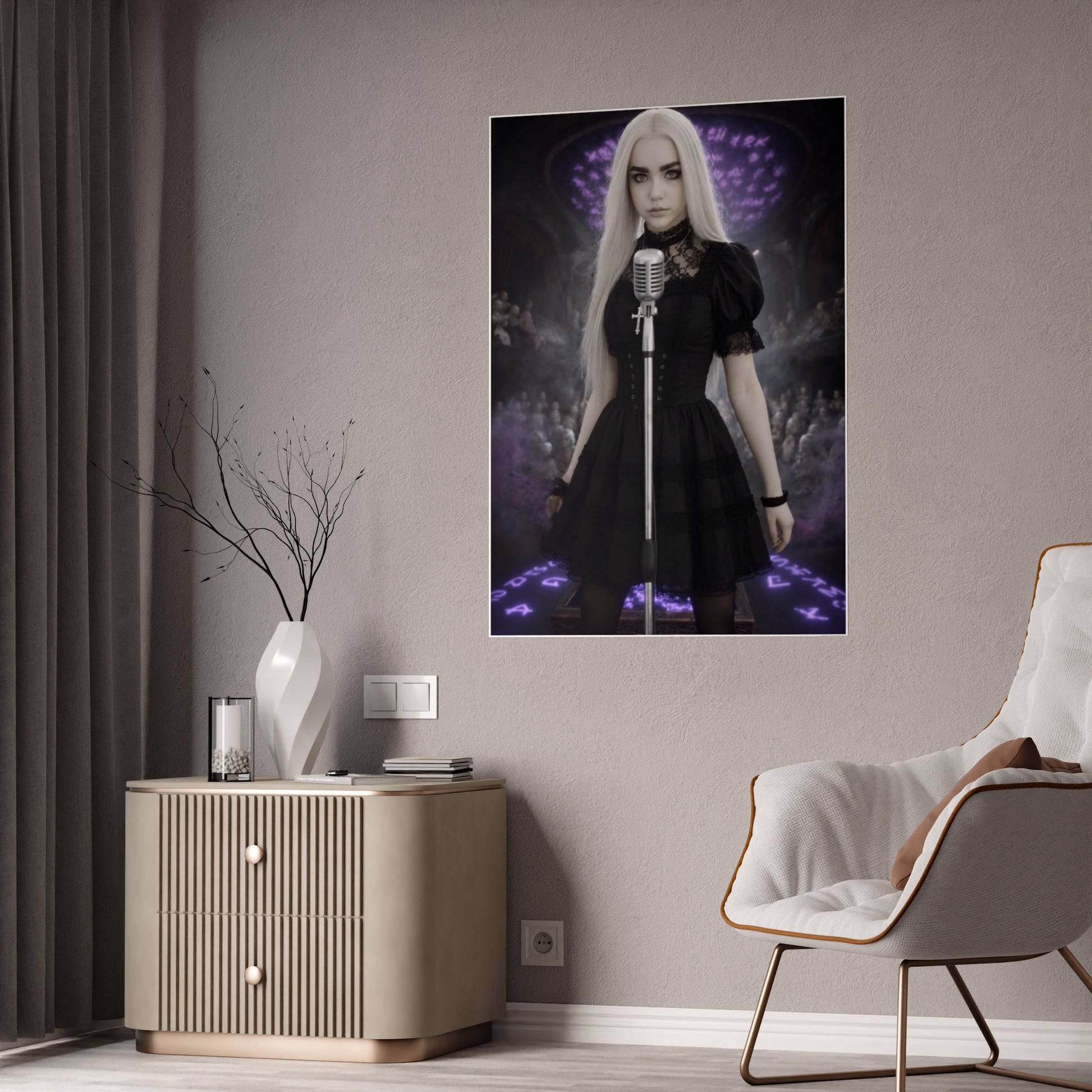 Vampyro Crimson Haunted Music Box Portrait Gloss Poster