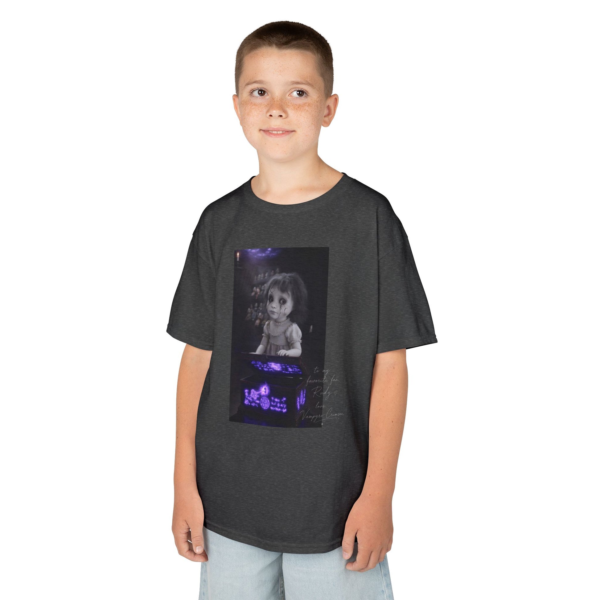 Vampyro Crimson – Haunted Music Box Kids Gothic Horror T-Shirt