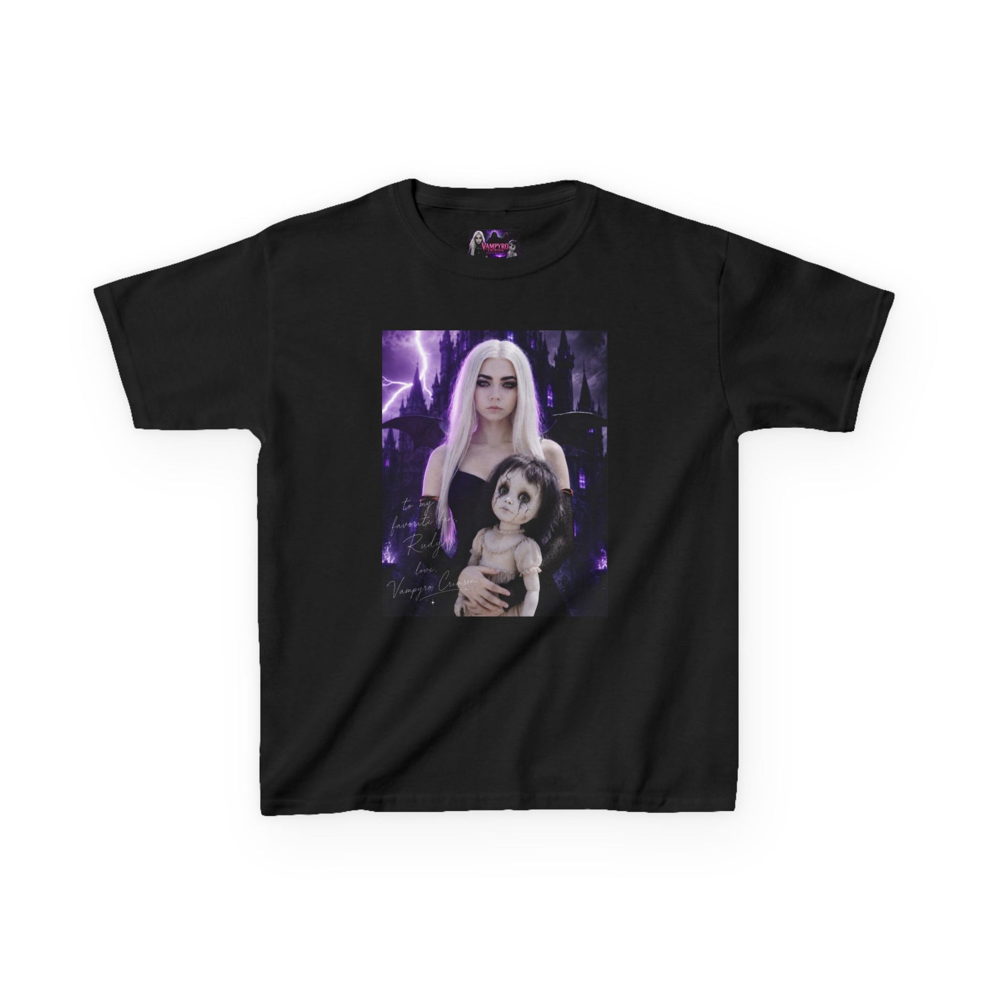 Vampyro Crimson “Haunted Music Box” Official Kids Tee – Gothic Doll Edition