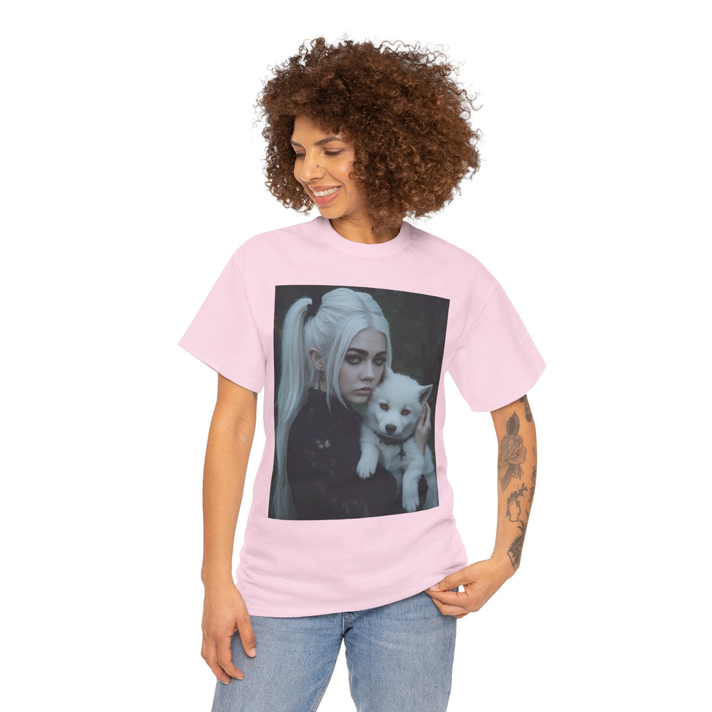 Limited Edition Autographed Vampyro Crimson Ethereal I am The Shadow the Light Fears Art Tee, Unisex Heavy Cotton Tee with Portrait Design, Ideal for Art Lovers, Casual Wear, Gifts for Occasions, Fashion Statement