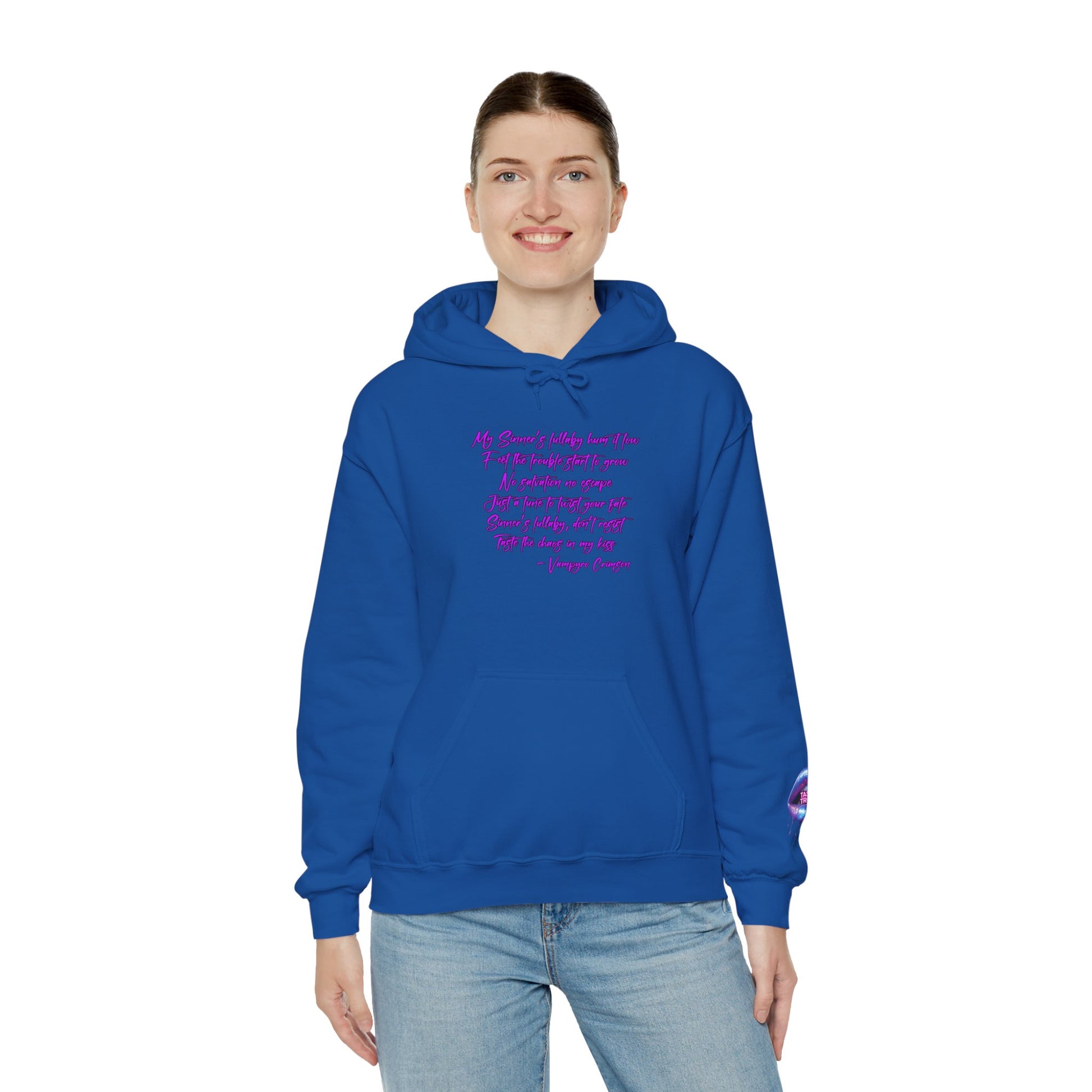Taste of Trouble Inspirational Hoodie for Creative Souls, Motivational Sweatshirt, Unisex Heavy Blend, Modern Casual Wear, Gift for Artists, Trendy [...]