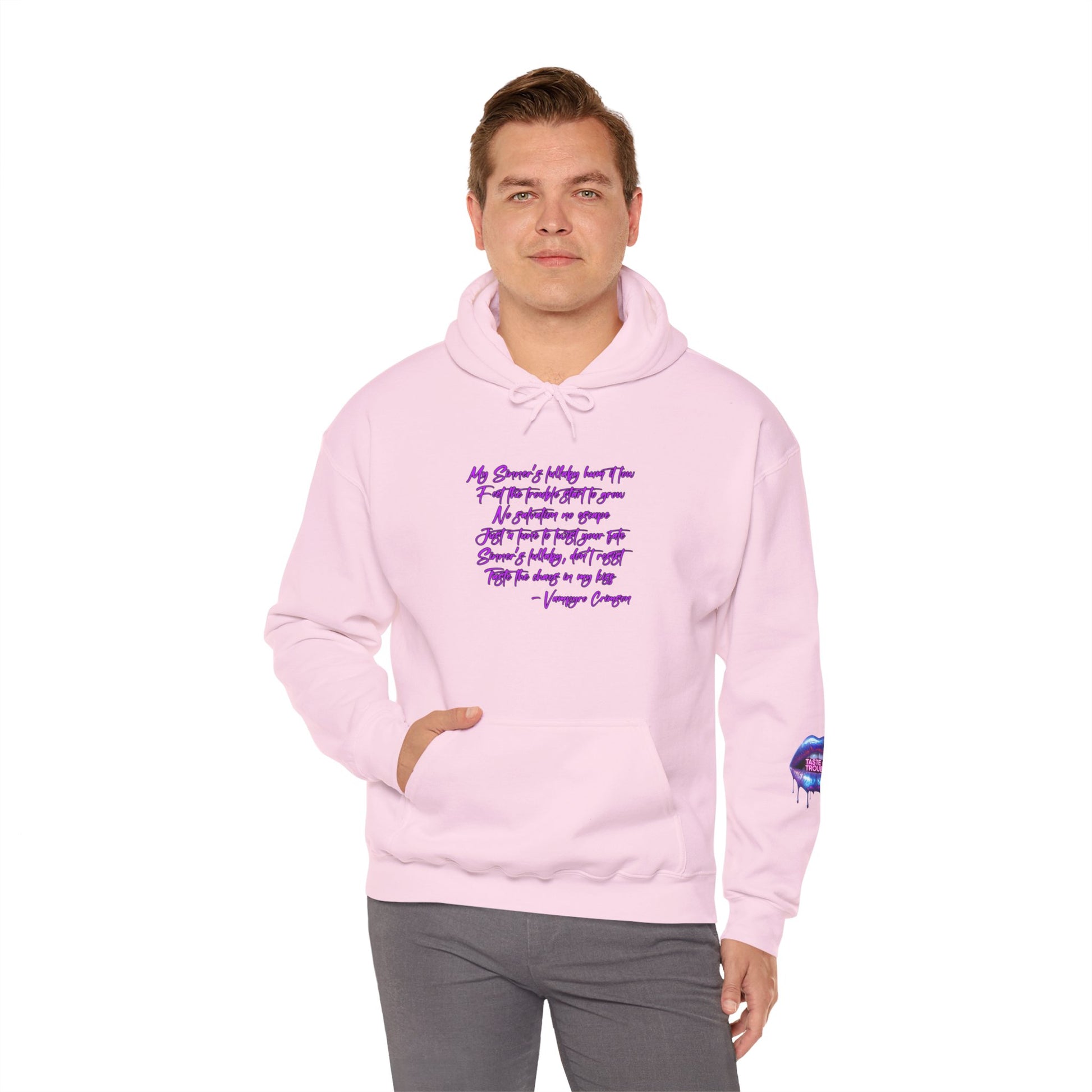 Taste of Trouble Inspirational Hoodie for Creative Souls, Motivational Sweatshirt, Unisex Heavy Blend, Modern Casual Wear, Gift for Artists, Trendy [...]