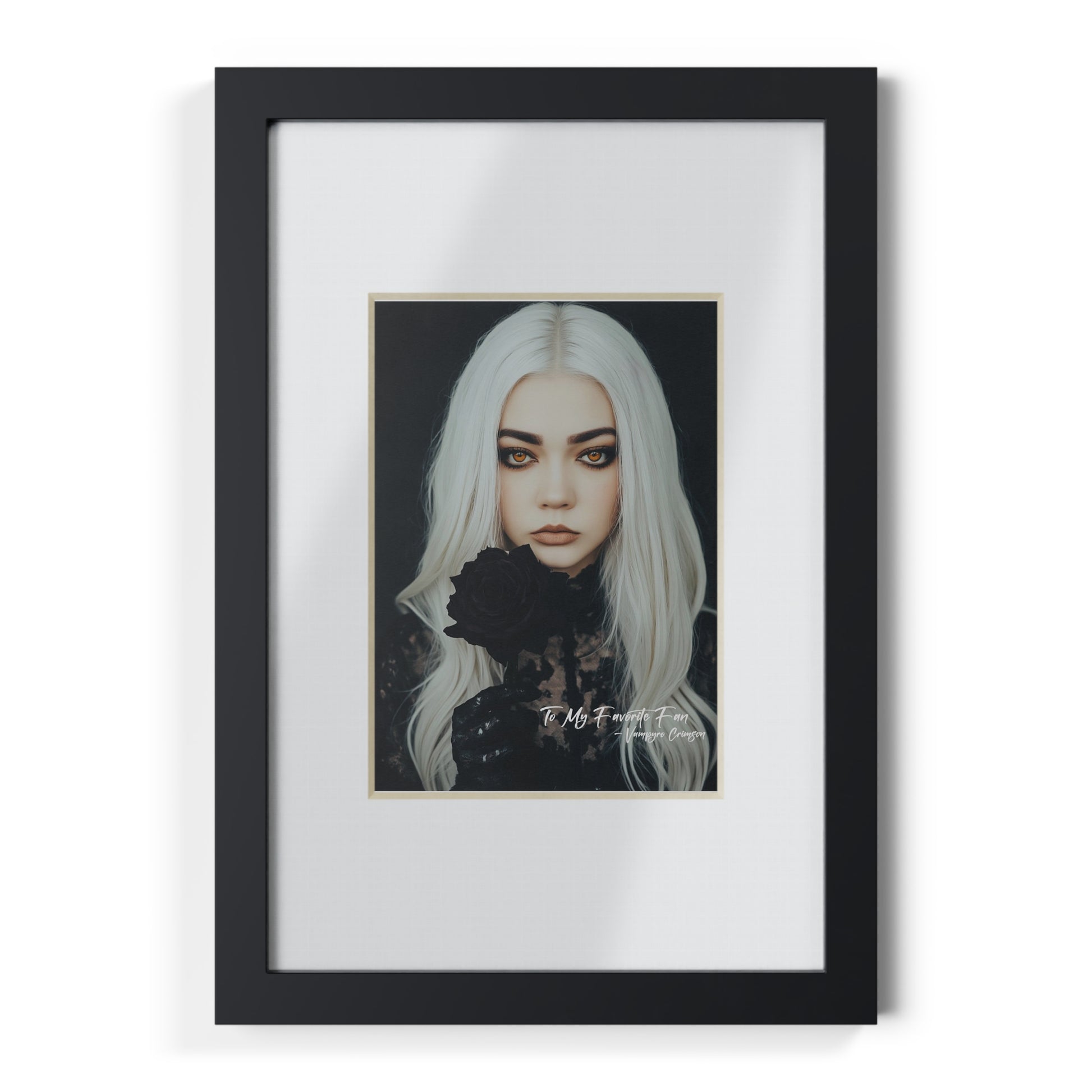 Elegant Digitally Autographed Vampyro Crimson Black Framed Poster, Minimalist Wall Art, Gothic Decor, Aesthetic Prints, Perfect Gift for Home Decor, Seasonal Decorations