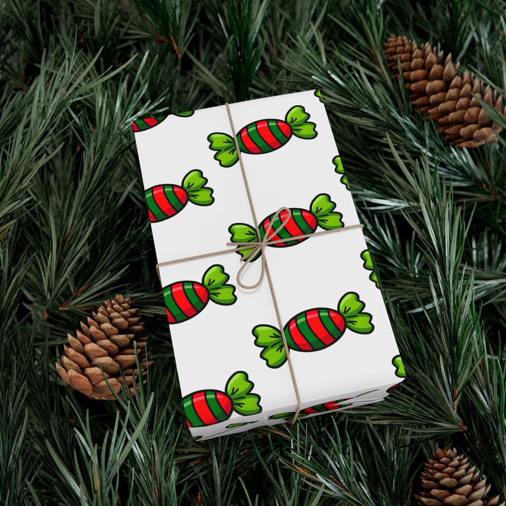 Vampyro Crimson Christmas Candy Pattern Gift Wrap Paper — Festive Holiday Wrapping Sheets