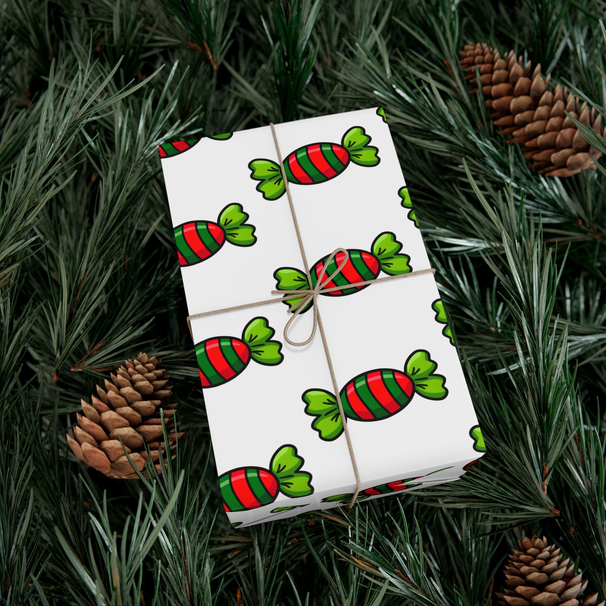 Vampyro Crimson Christmas Candy Pattern Gift Wrap Paper — Festive Holiday Wrapping Sheets