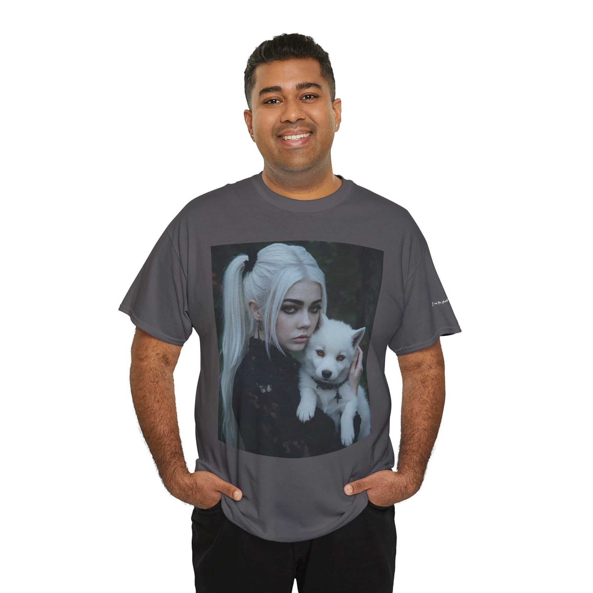 Limited Edition Autographed Vampyro Crimson Ethereal I am The Shadow the Light Fears Art Tee, Unisex Heavy Cotton Tee with Portrait Design, Ideal for Art Lovers, Casual Wear, Gifts for Occasions, Fashion Statement