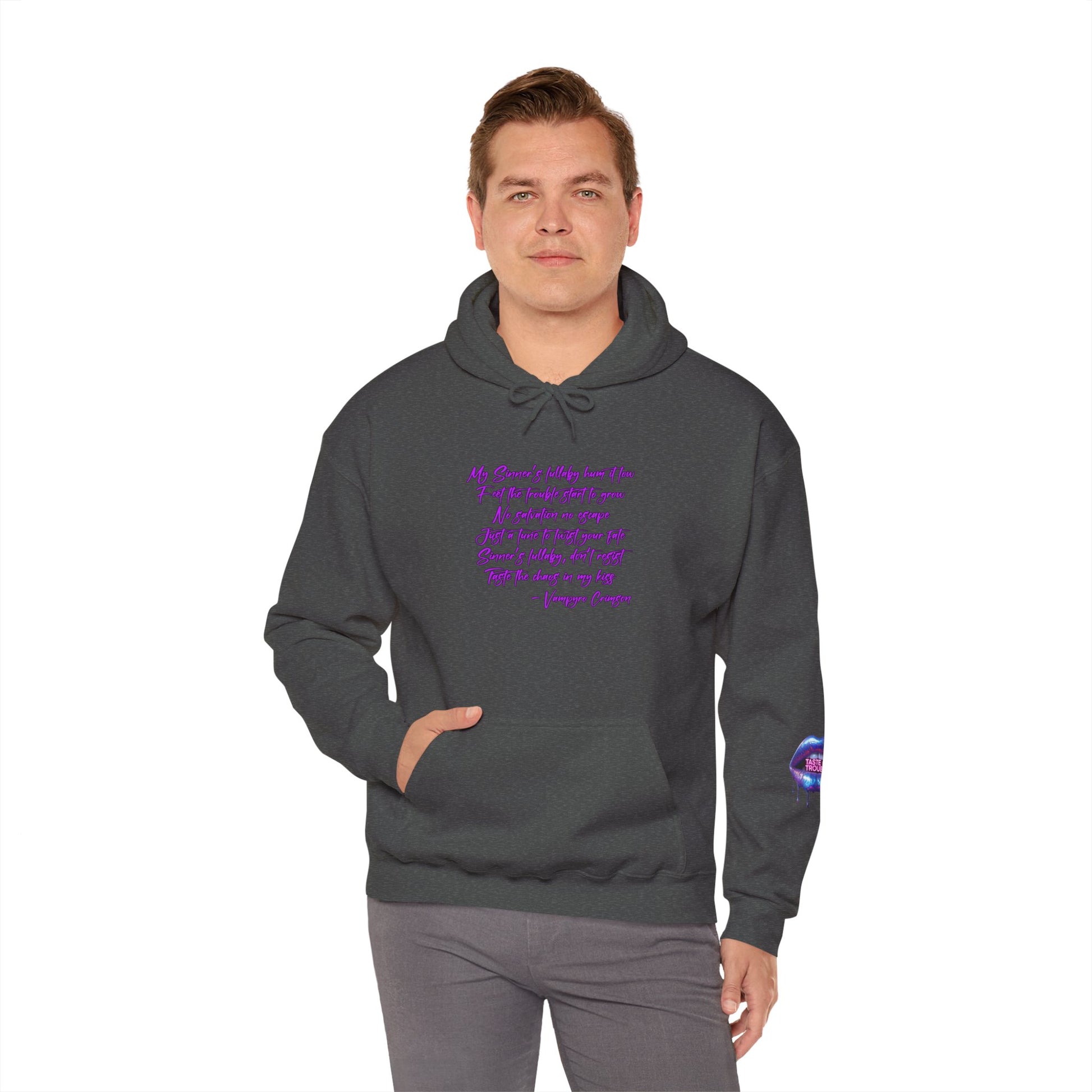 Taste of Trouble Inspirational Hoodie for Creative Souls, Motivational Sweatshirt, Unisex Heavy Blend, Modern Casual Wear, Gift for Artists, Trendy [...]