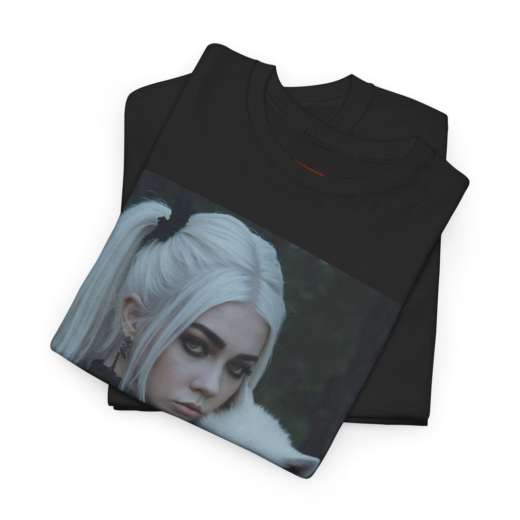 Limited Edition Autographed Vampyro Crimson Ethereal I am The Shadow the Light Fears Art Tee, Unisex Heavy Cotton Tee with Portrait Design, Ideal for Art Lovers, Casual Wear, Gifts for Occasions, Fashion Statement