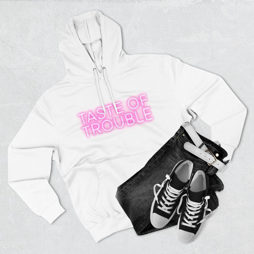 Taste of Trouble Hoodie - Trendy Three-Panel Fleece Pullover, Stylish Gift for Fashion Lovers, Cozy Casual Wear