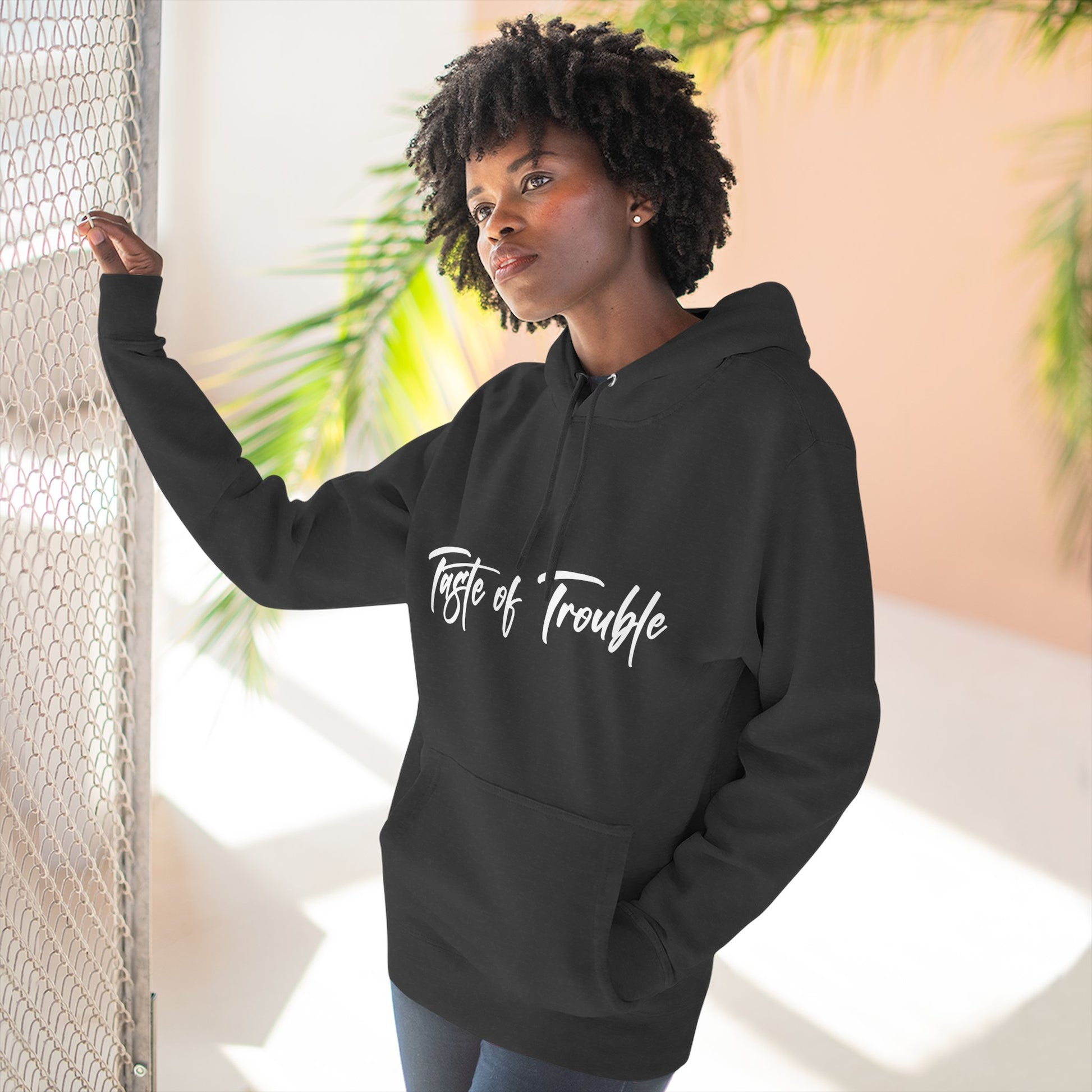 Taste of Trouble Fleece Pullover, Cozy Gift for Women, Casual Wear, Motivational Apparel, Holiday Gift