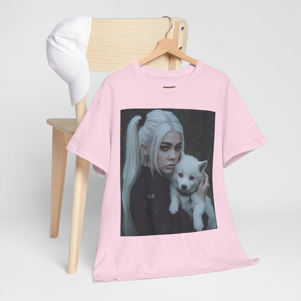 Limited Edition Autographed Vampyro Crimson Ethereal I am The Shadow the Light Fears Art Tee, Unisex Heavy Cotton Tee with Portrait Design, Ideal for Art Lovers, Casual Wear, Gifts for Occasions, Fashion Statement