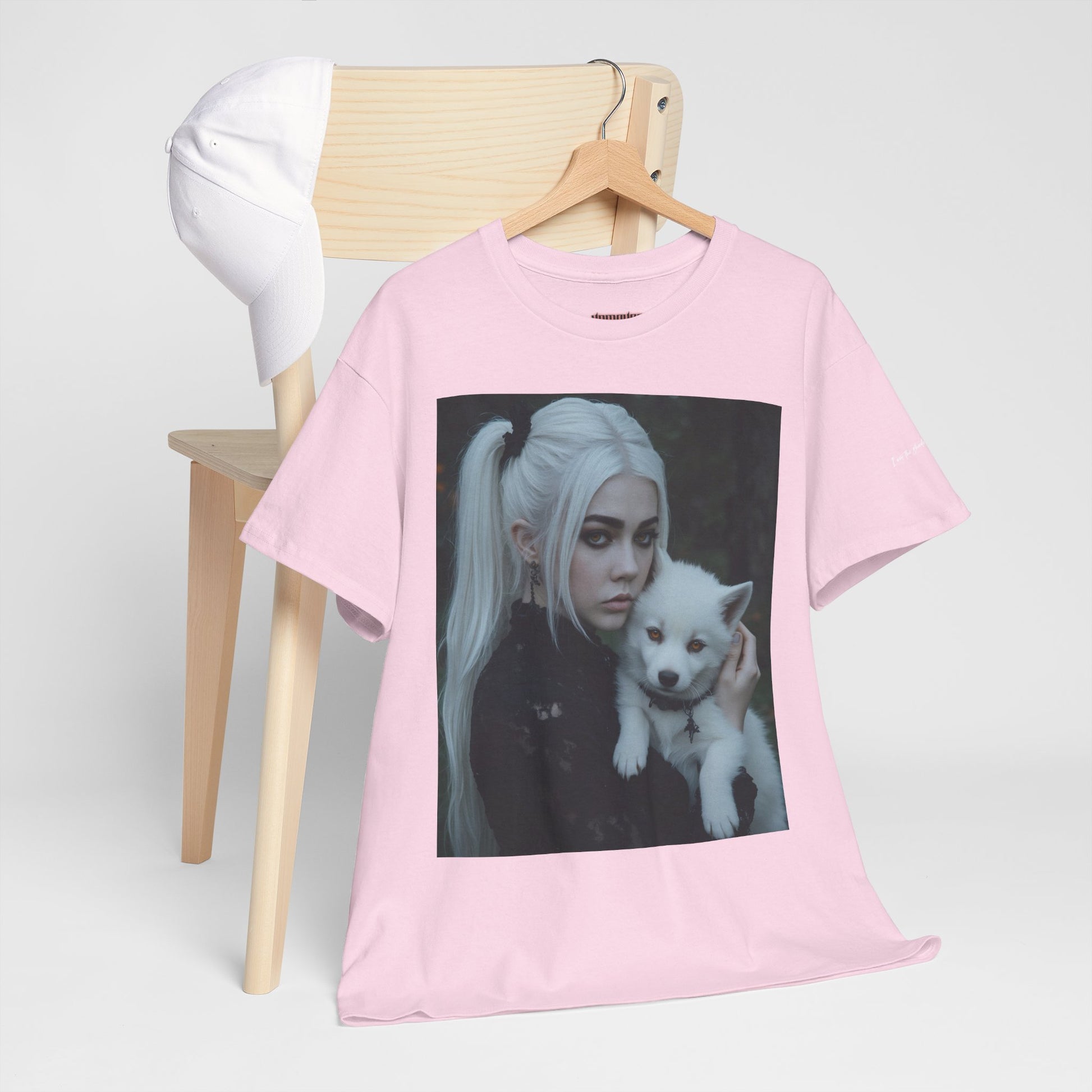 Limited Edition Autographed Vampyro Crimson Ethereal I am The Shadow the Light Fears Art Tee, Unisex Heavy Cotton Tee with Portrait Design, Ideal for Art Lovers, Casual Wear, Gifts for Occasions, Fashion Statement