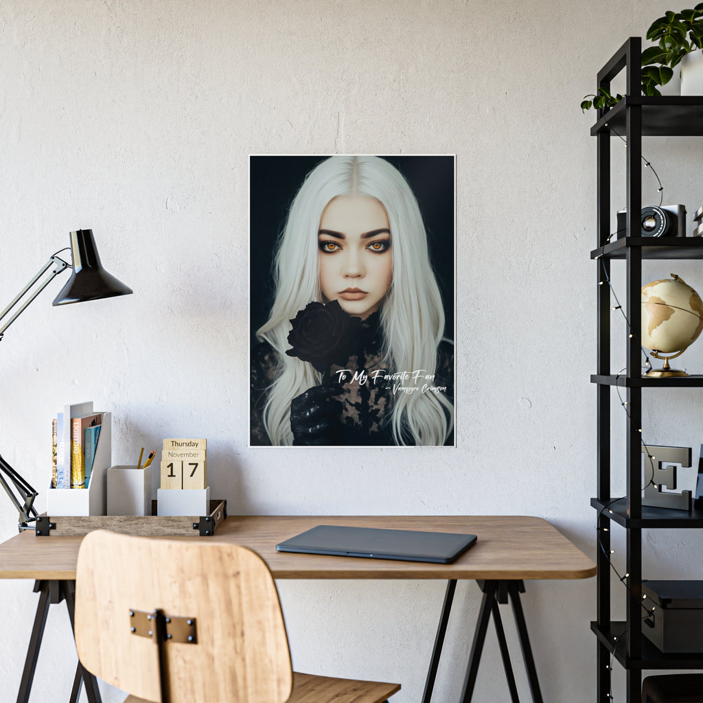 Vampyro Crimson Digitally Signed Autograph Gothic Wall Art Poster, Edgy Home Decor, Unique Gift for Her, Dark Aesthetic Art Print, Modern Gothic Decor