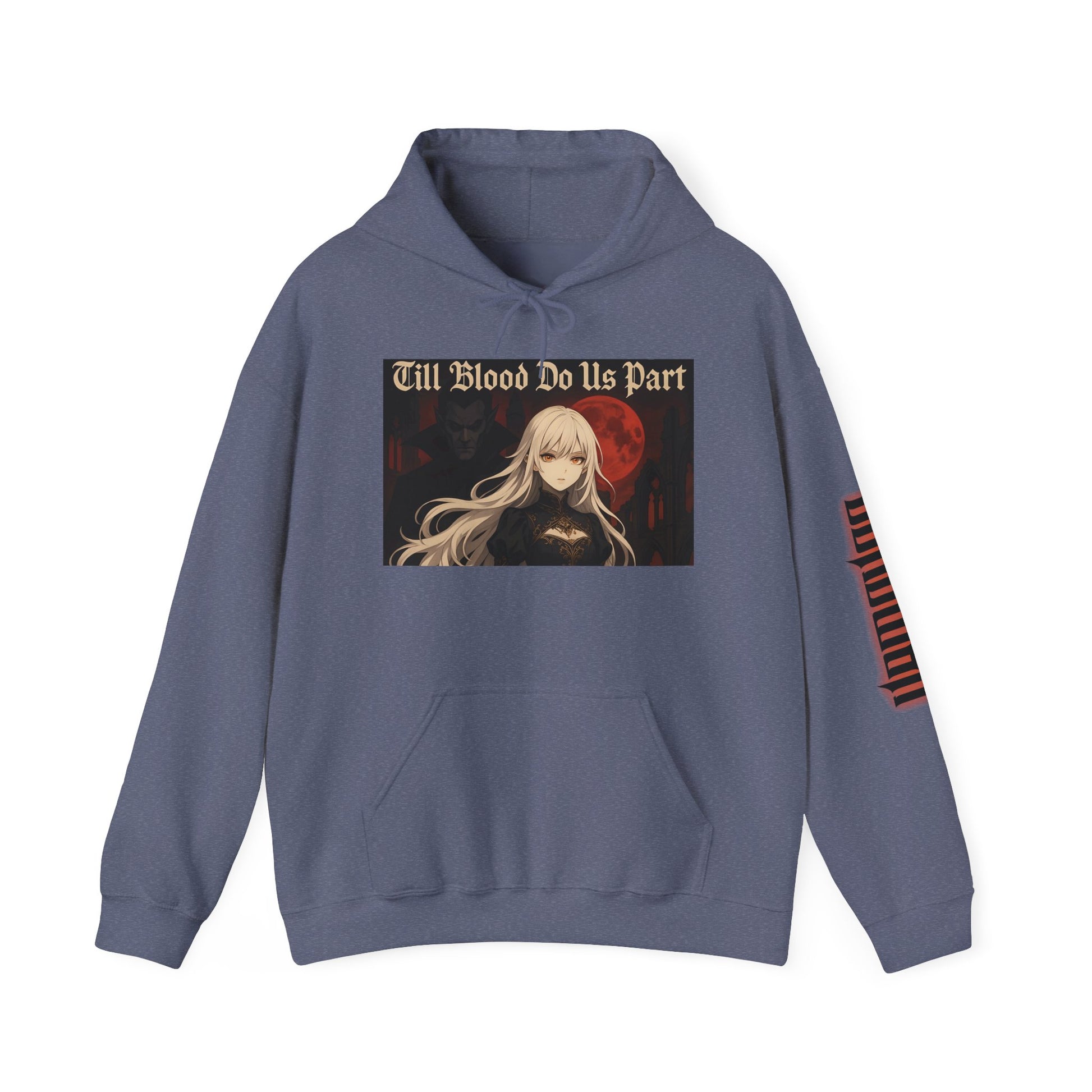 Vampyro Crimson Till Blood Do Us Part Gothic Romance Hooded Sweatshirt, Cozy Pullover, Perfect for Fall, Halloween, Alternative Fashion, Unique Gift for Fans, Graphic Sweatshirt