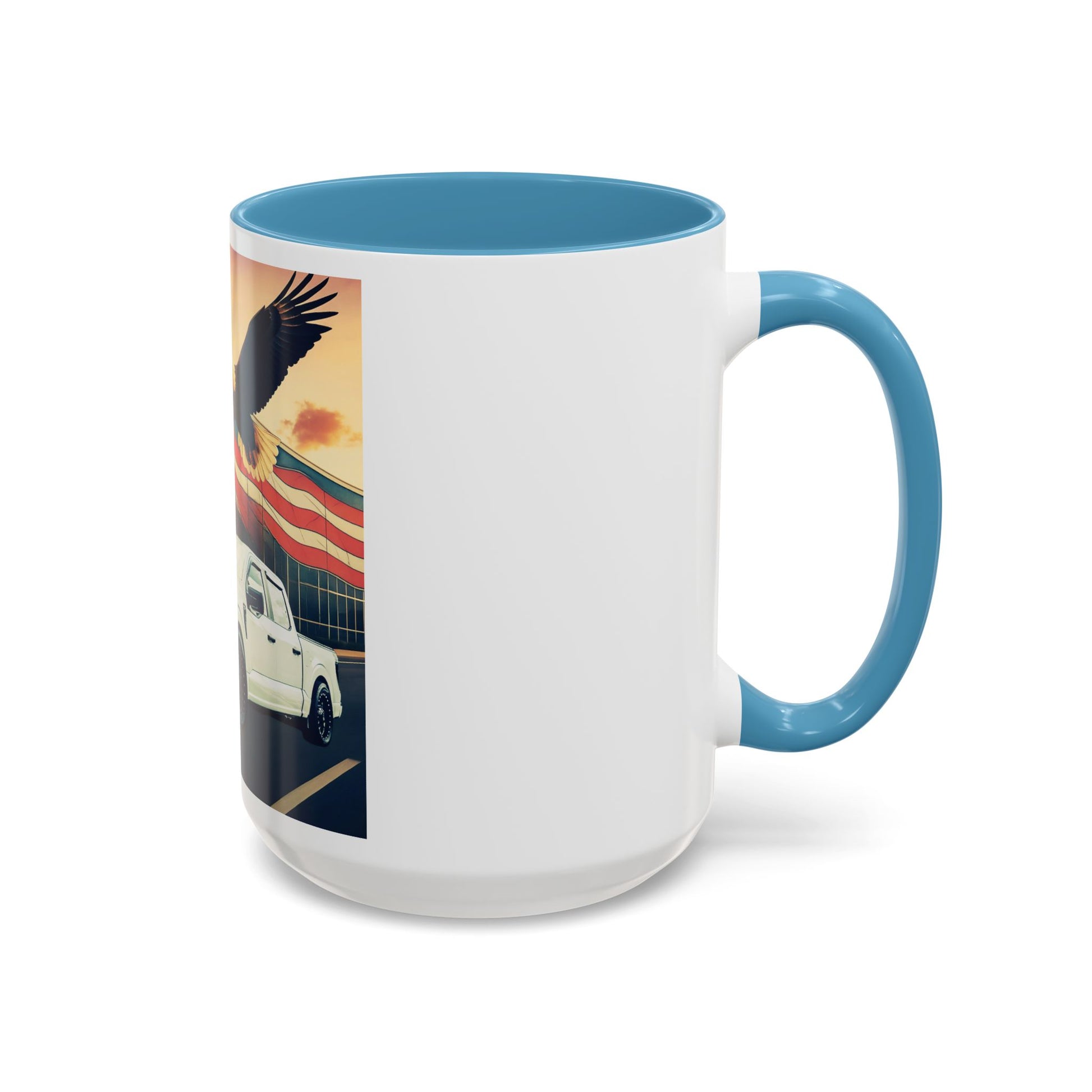 Patriotic Eagle & Jay’s Truck Accent Coffee Mug — American Flag Pride (11/15oz)
