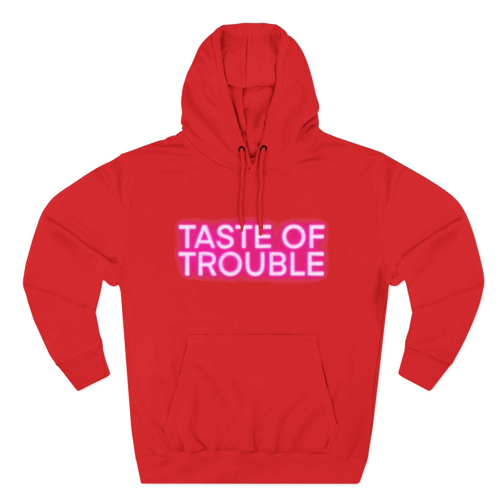 Taste of Trouble Hoodie - Trendy Three-Panel Fleece Pullover, Stylish Gift for Fashion Lovers, Cozy Casual Wear