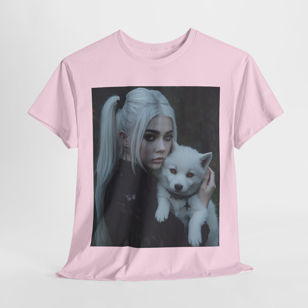 Limited Edition Autographed Vampyro Crimson Ethereal I am The Shadow the Light Fears Art Tee, Unisex Heavy Cotton Tee with Portrait Design, Ideal for Art Lovers, Casual Wear, Gifts for Occasions, Fashion Statement