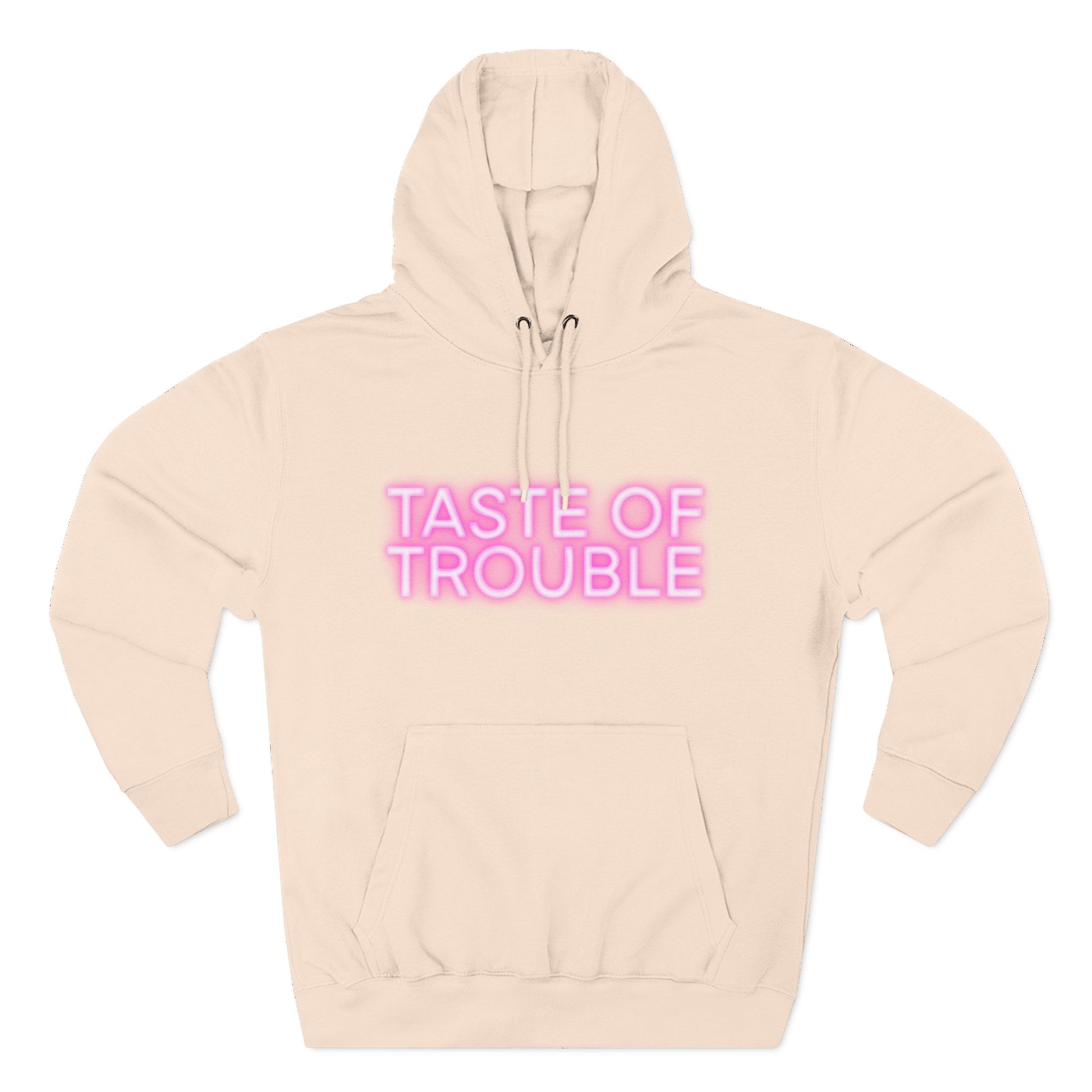 Taste of Trouble Hoodie - Trendy Three-Panel Fleece Pullover, Stylish Gift for Fashion Lovers, Cozy Casual Wear
