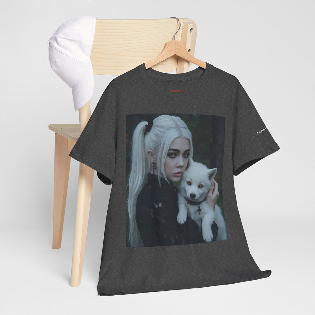 Limited Edition Autographed Vampyro Crimson Ethereal I am The Shadow the Light Fears Art Tee, Unisex Heavy Cotton Tee with Portrait Design, Ideal for Art Lovers, Casual Wear, Gifts for Occasions, Fashion Statement