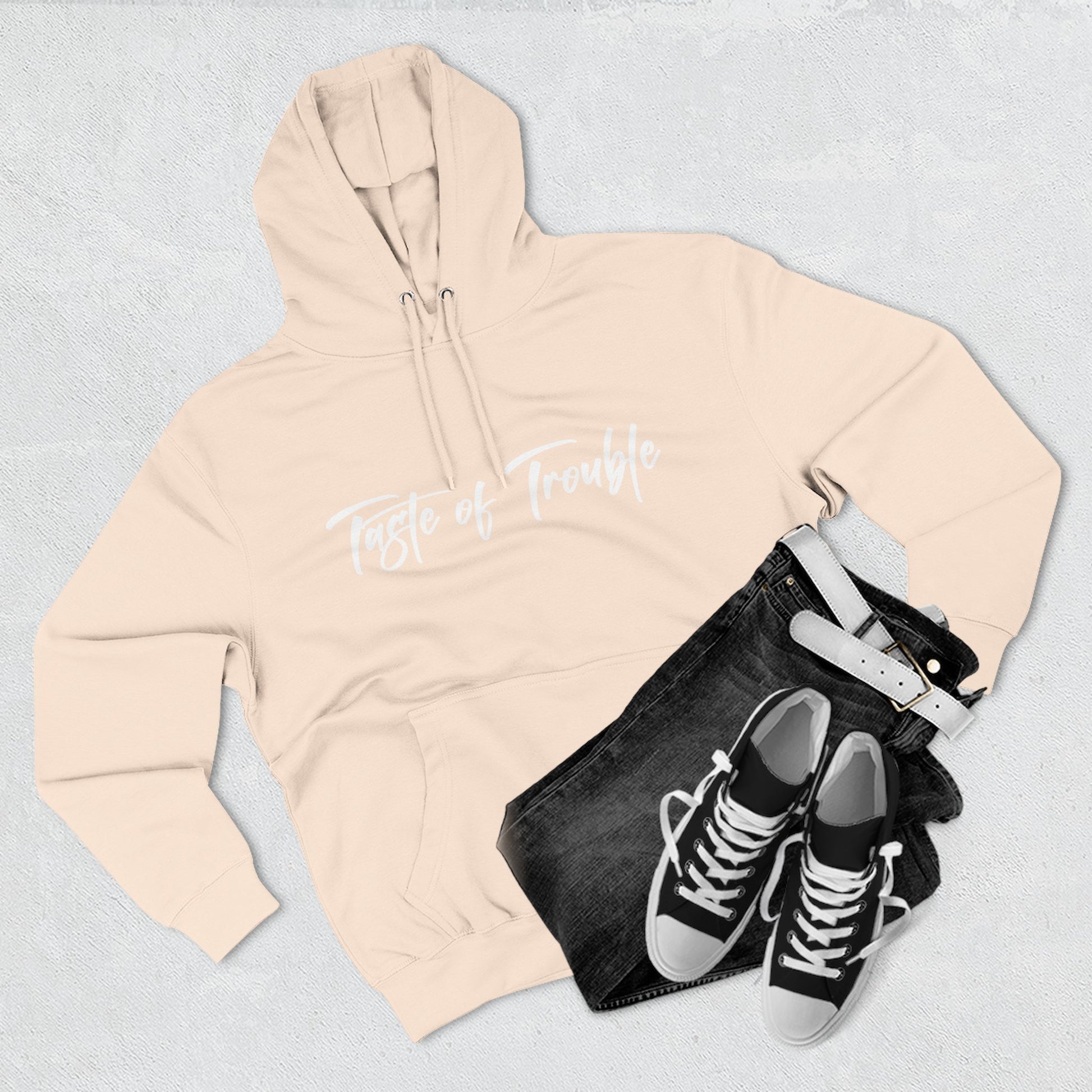 Taste of Trouble Fleece Pullover, Cozy Gift for Women, Casual Wear, Motivational Apparel, Holiday Gift