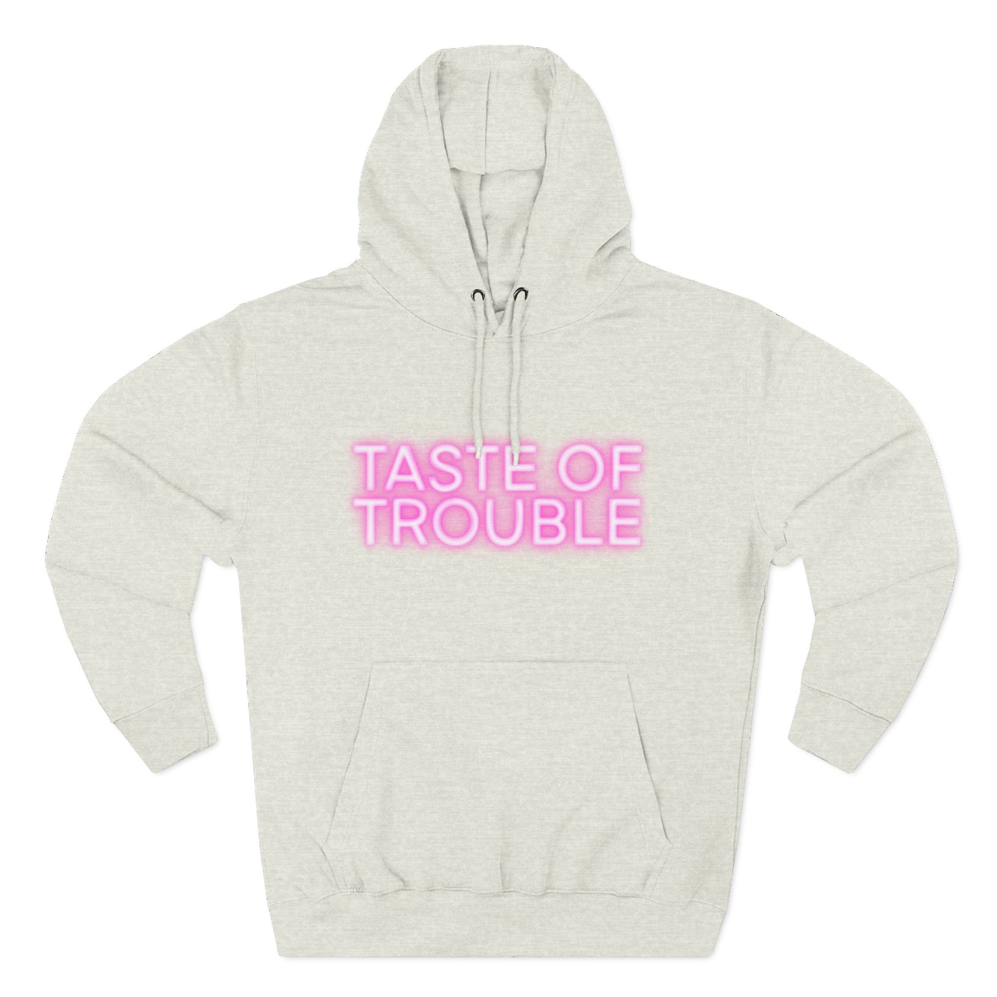 Taste of Trouble Hoodie - Trendy Three-Panel Fleece Pullover, Stylish Gift for Fashion Lovers, Cozy Casual Wear