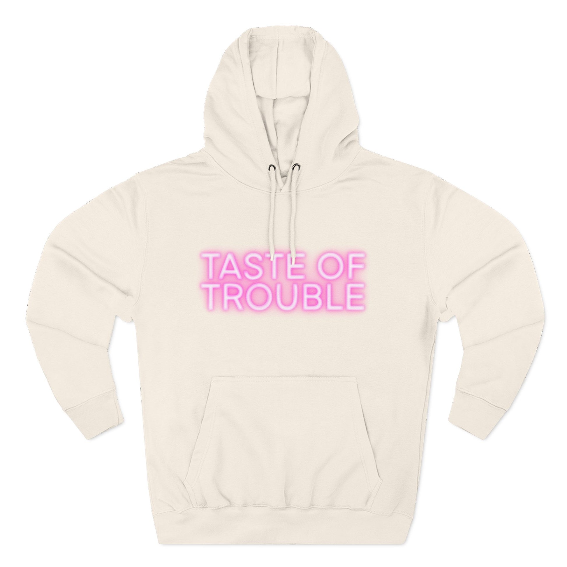 Taste of Trouble Hoodie - Trendy Three-Panel Fleece Pullover, Stylish Gift for Fashion Lovers, Cozy Casual Wear