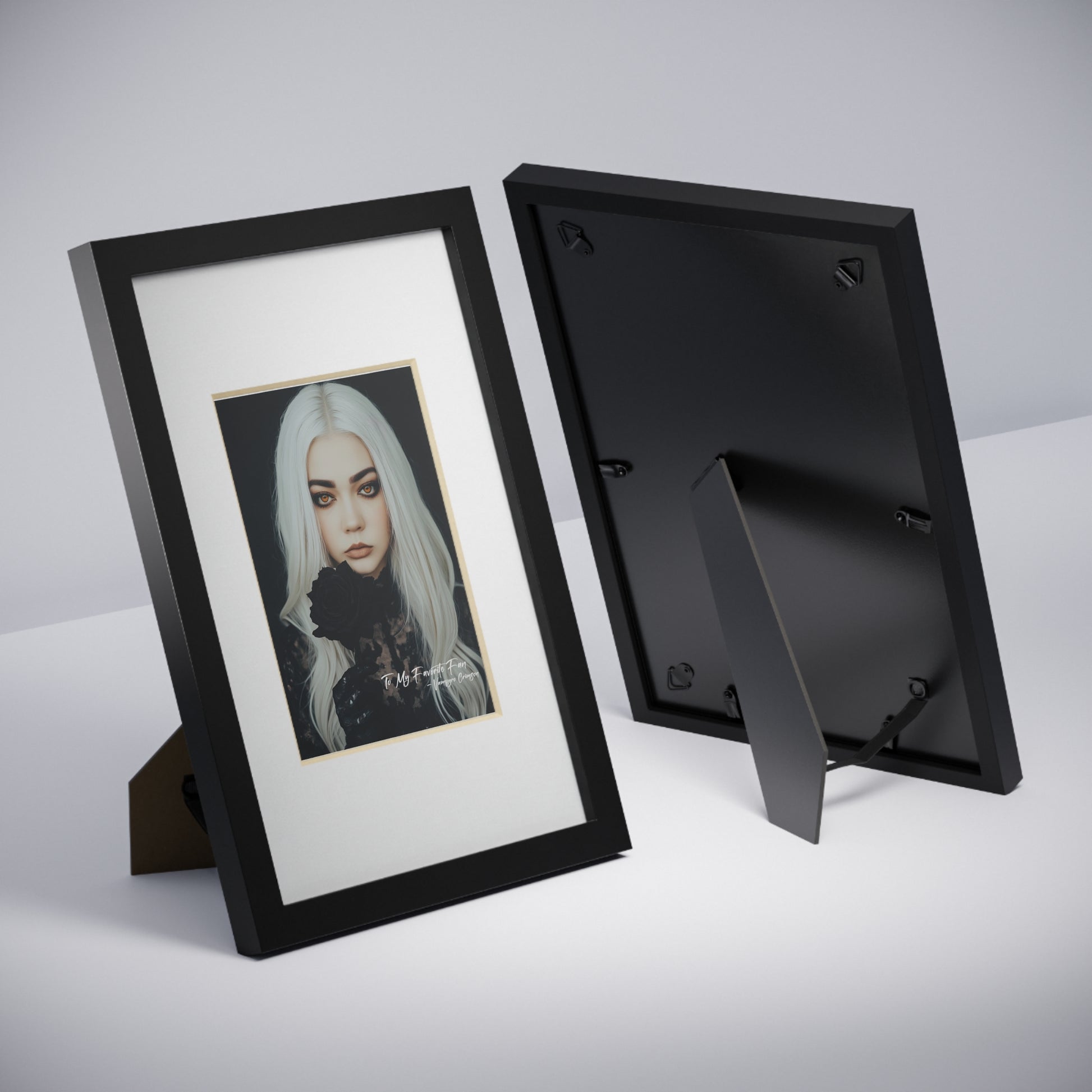 Elegant Digitally Autographed Vampyro Crimson Black Framed Poster, Minimalist Wall Art, Gothic Decor, Aesthetic Prints, Perfect Gift for Home Decor, Seasonal Decorations