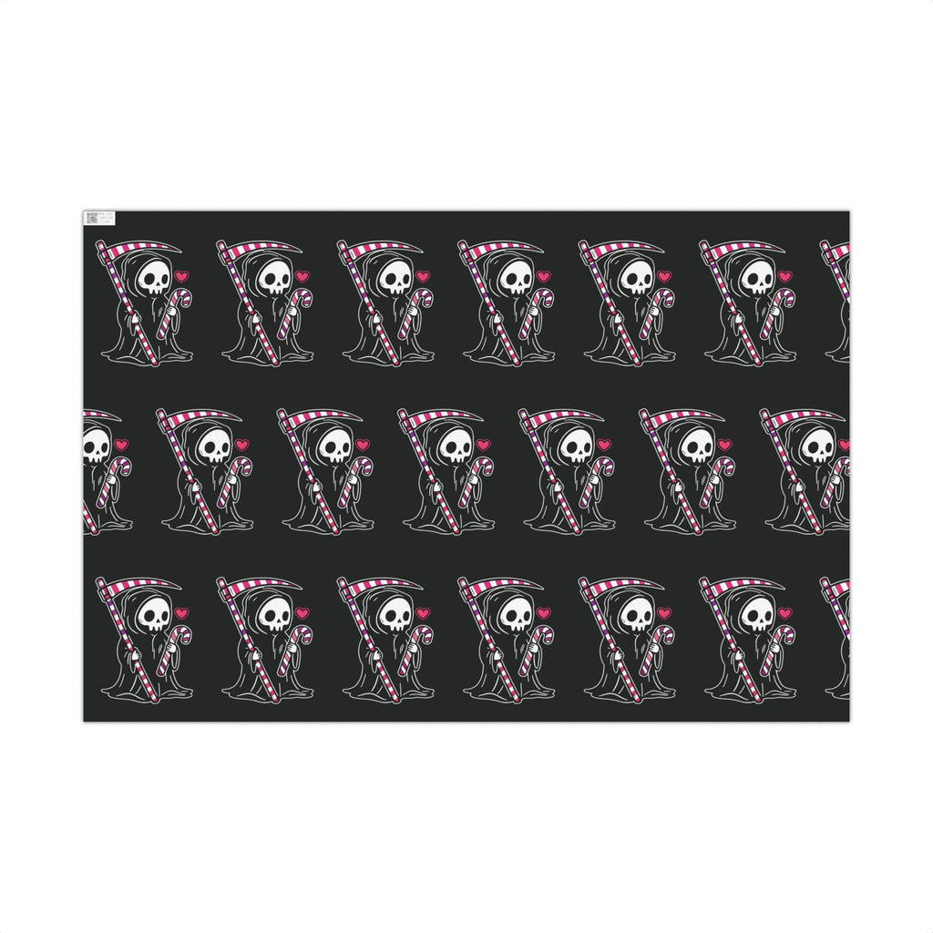 Vampyro Crimson Skull & Heart Reaper Gift Wrap Paper — Gothic Dark Holiday Wrapping