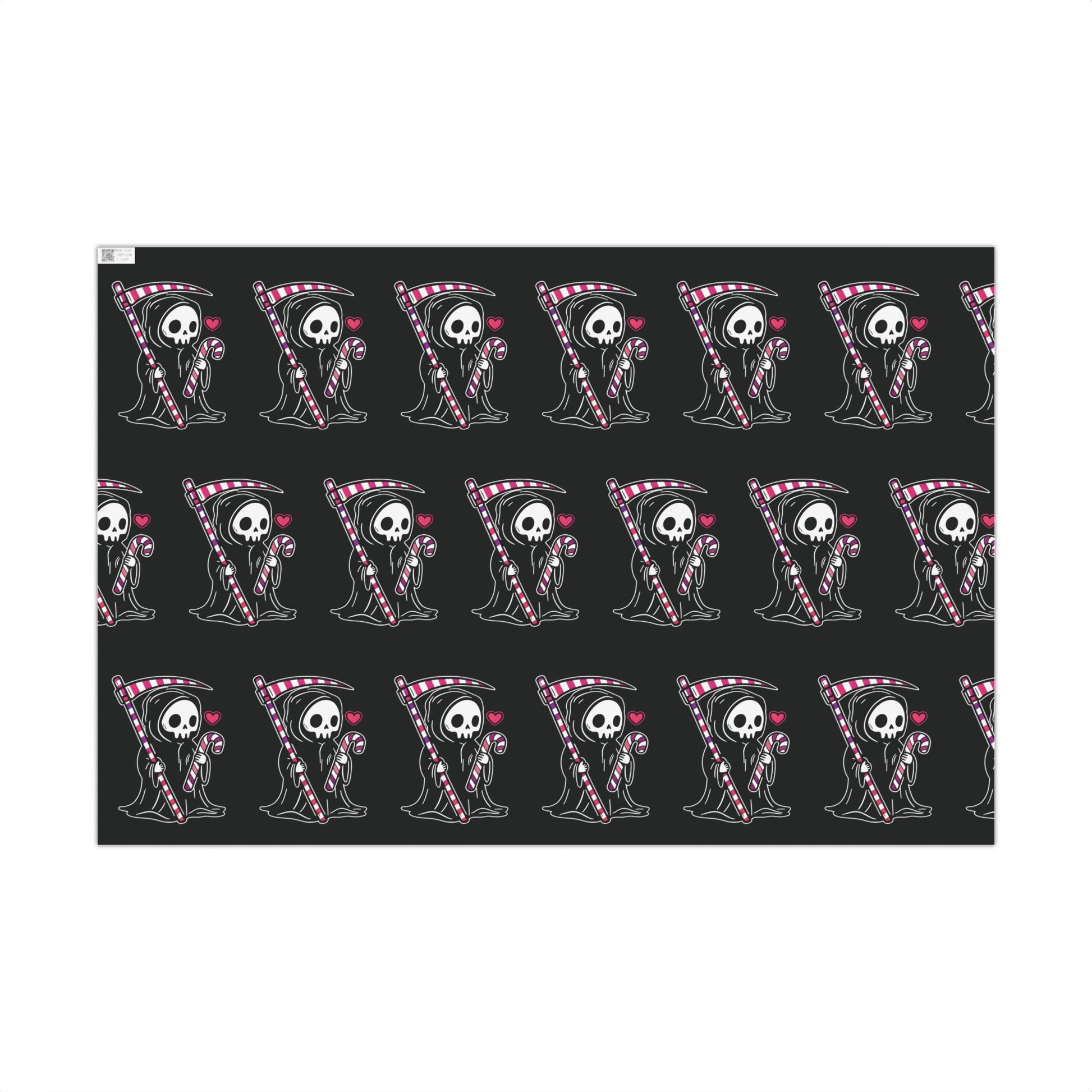 Vampyro Crimson Skull & Heart Reaper Gift Wrap Paper — Gothic Dark Holiday Wrapping