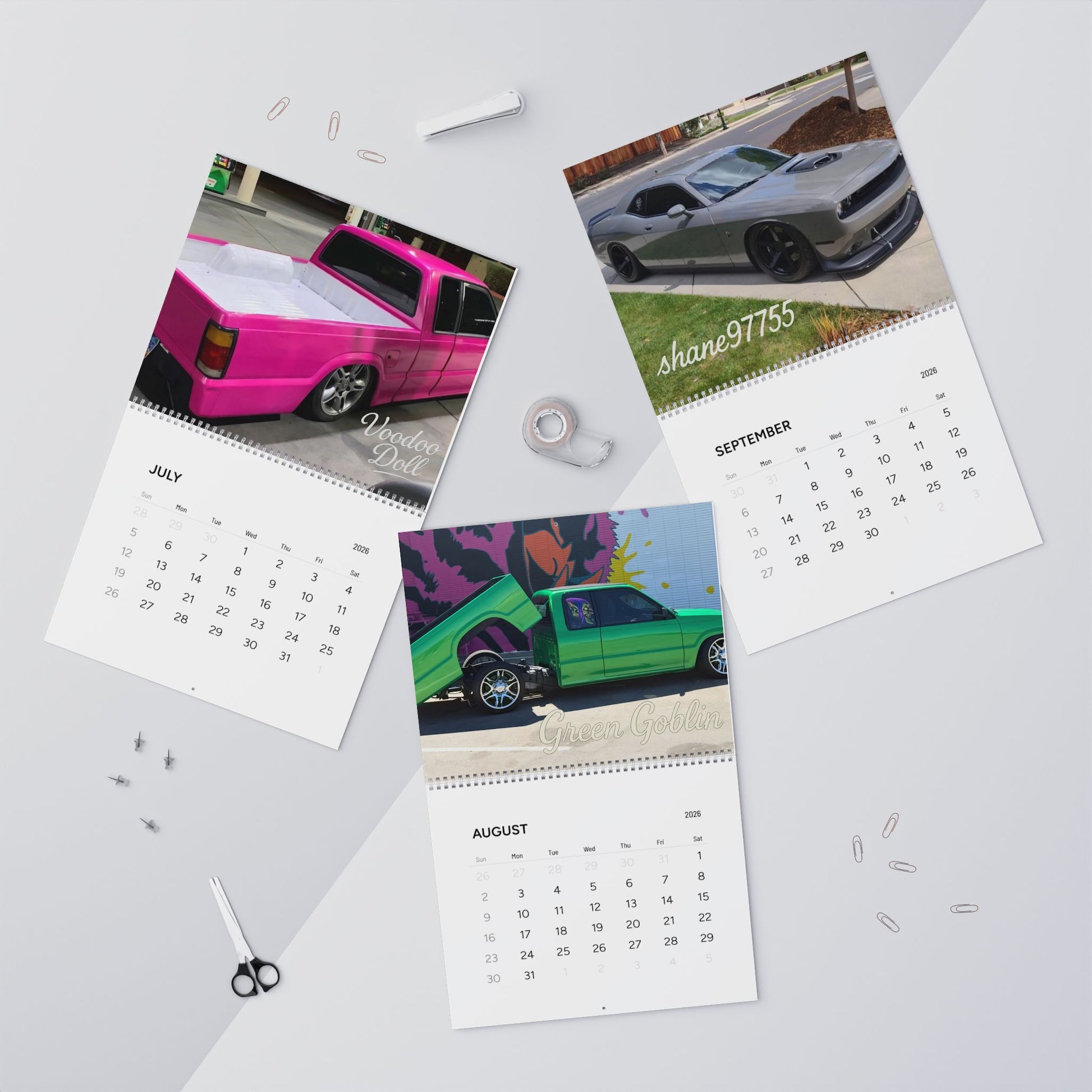 2026 Vampyro Street Royalty Edition THREE Wall Calendar — Monthly Classic Car Photos