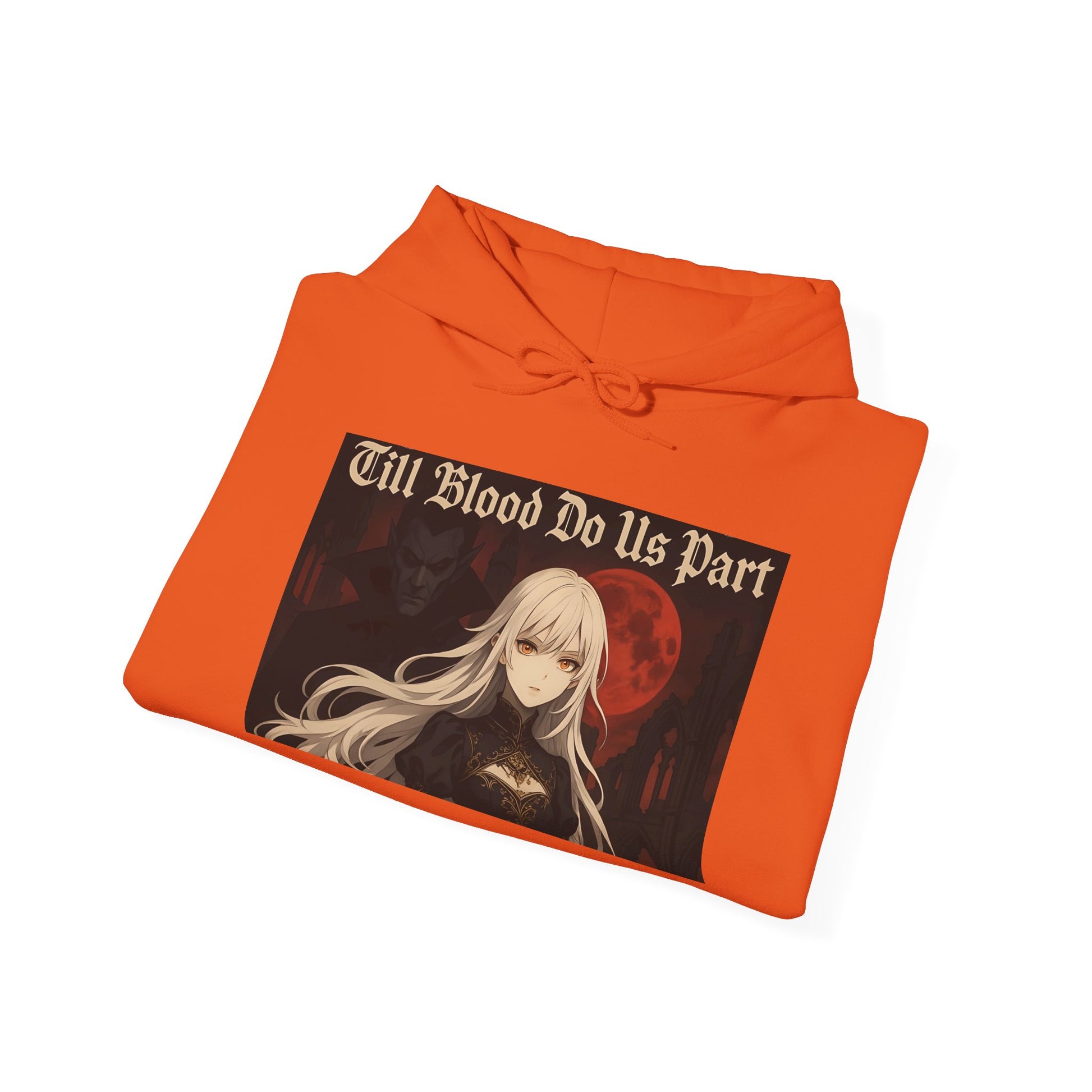 Vampyro Crimson Till Blood Do Us Part Gothic Romance Hooded Sweatshirt, Cozy Pullover, Perfect for Fall, Halloween, Alternative Fashion, Unique Gift for Fans, Graphic Sweatshirt