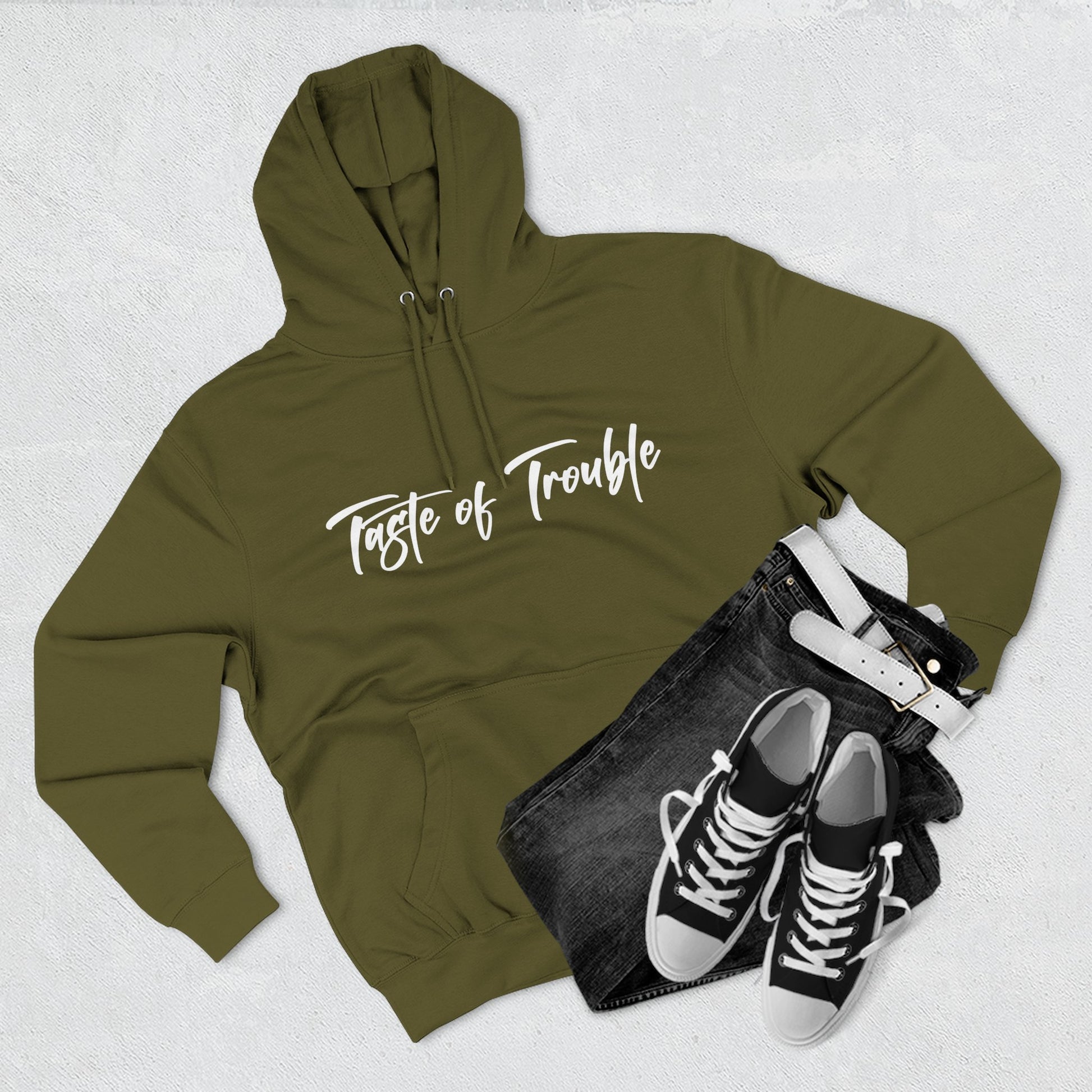 Taste of Trouble Fleece Pullover, Cozy Gift for Women, Casual Wear, Motivational Apparel, Holiday Gift