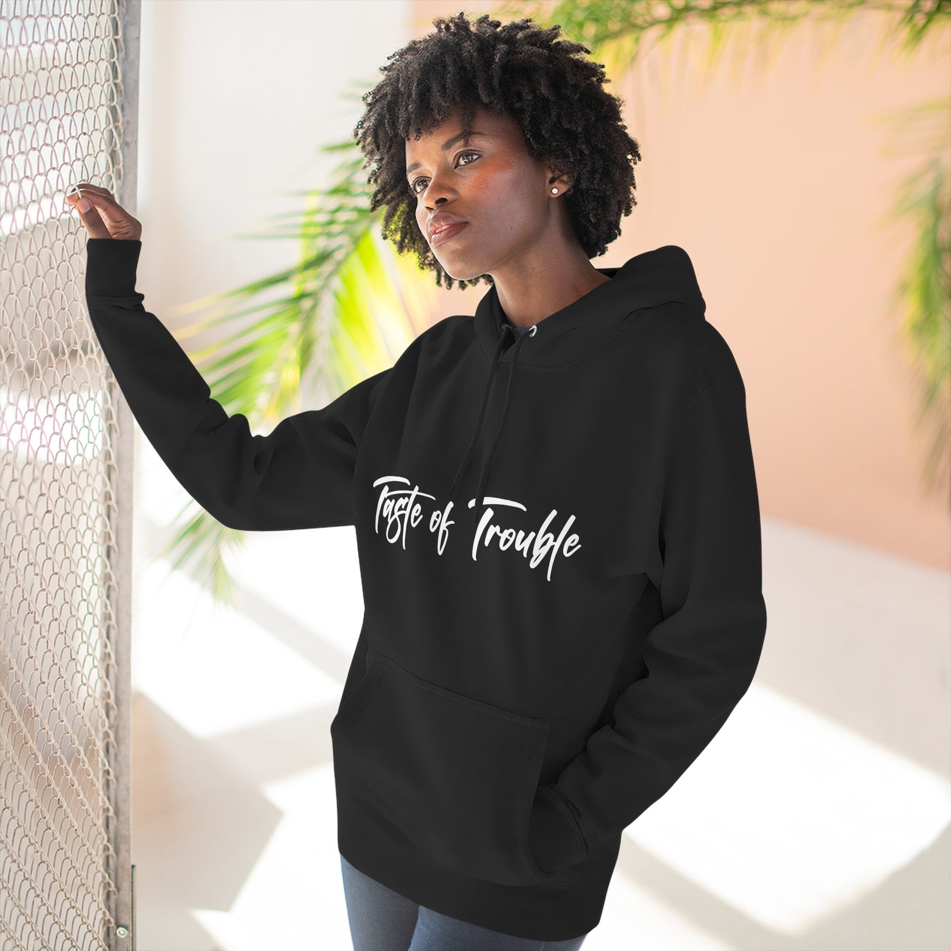 Taste of Trouble Fleece Pullover, Cozy Gift for Women, Casual Wear, Motivational Apparel, Holiday Gift