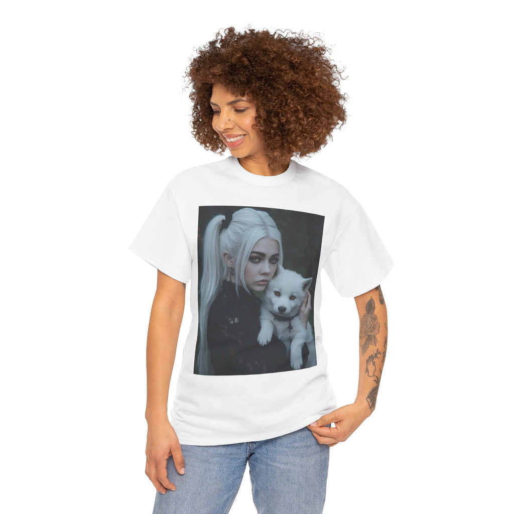 Limited Edition Autographed Vampyro Crimson Ethereal I am The Shadow the Light Fears Art Tee, Unisex Heavy Cotton Tee with Portrait Design, Ideal for Art Lovers, Casual Wear, Gifts for Occasions, Fashion Statement