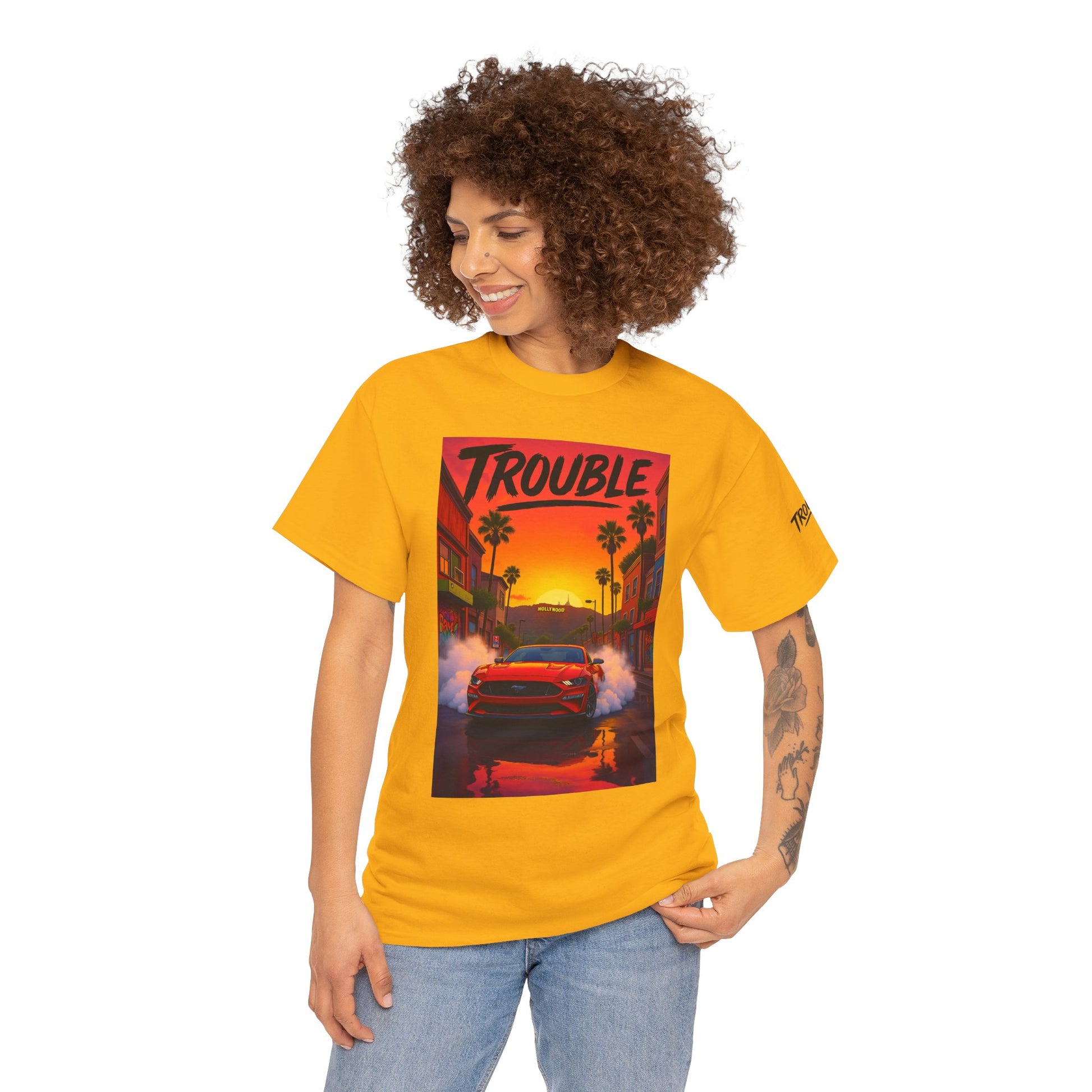 Trouble Retro Trouble Graphic Tee, Unisex Cotton T-Shirt, Cool Streetwear Shirt, Casual Summer Tee, Gift for Car Lovers