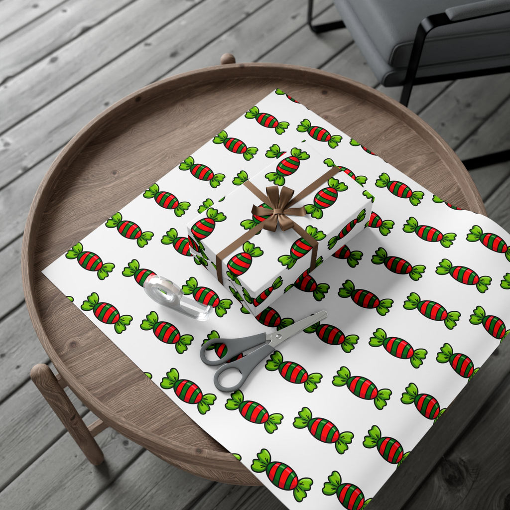 Vampyro Crimson Christmas Candy Pattern Gift Wrap Paper — Festive Holiday Wrapping Sheets