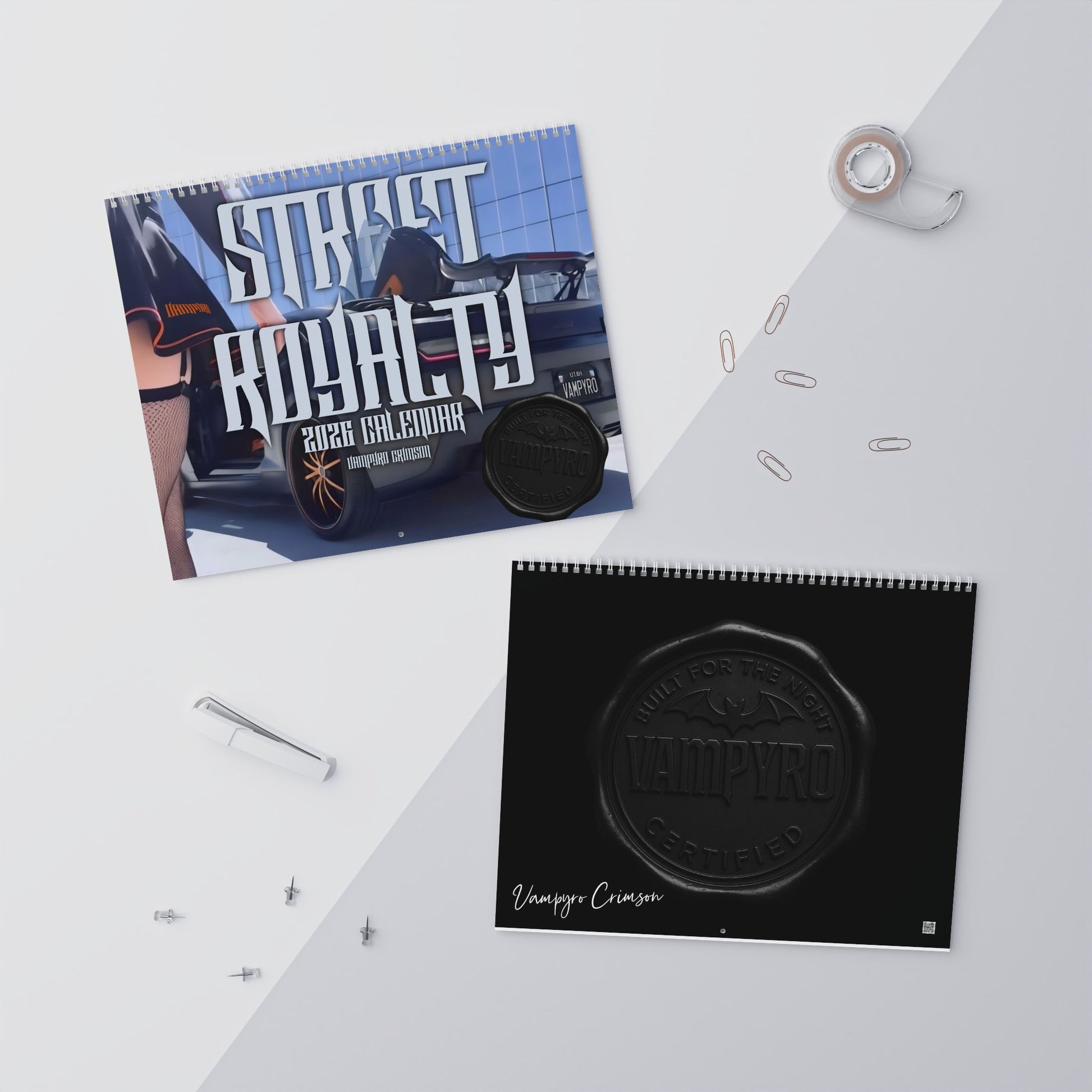 2026 Vampyro Street Royalty Edition THREE Wall Calendar — Monthly Classic Car Photos