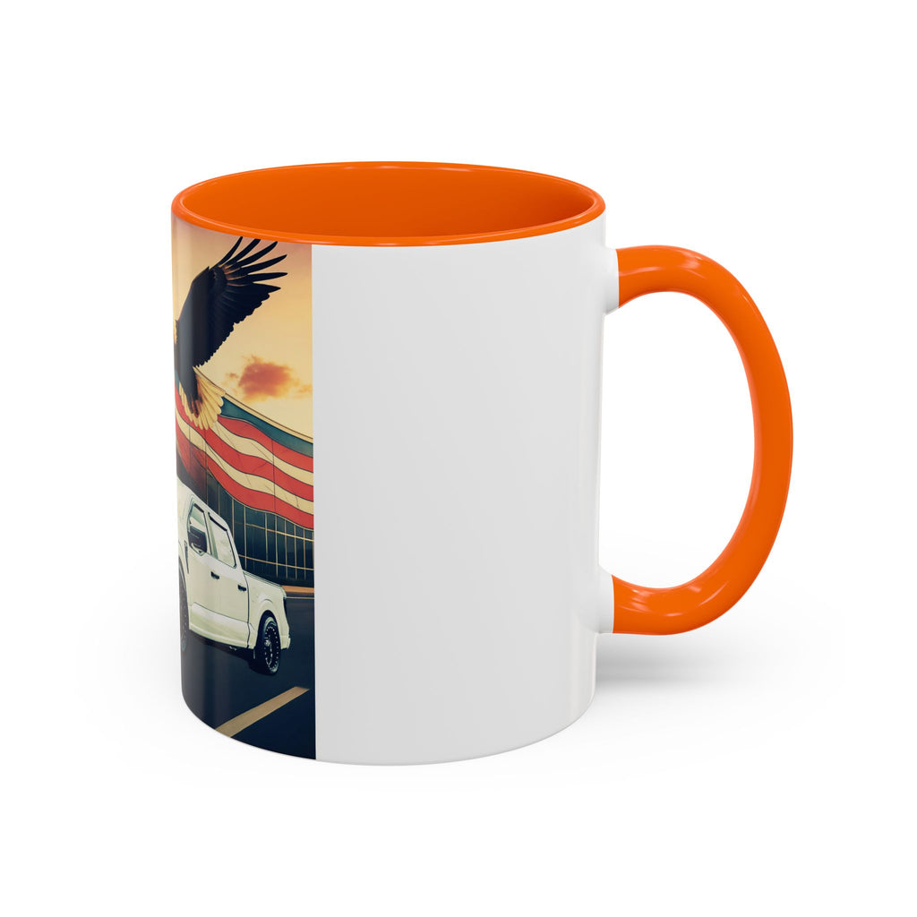 Patriotic Eagle & Jay’s Truck Accent Coffee Mug — American Flag Pride (11/15oz)