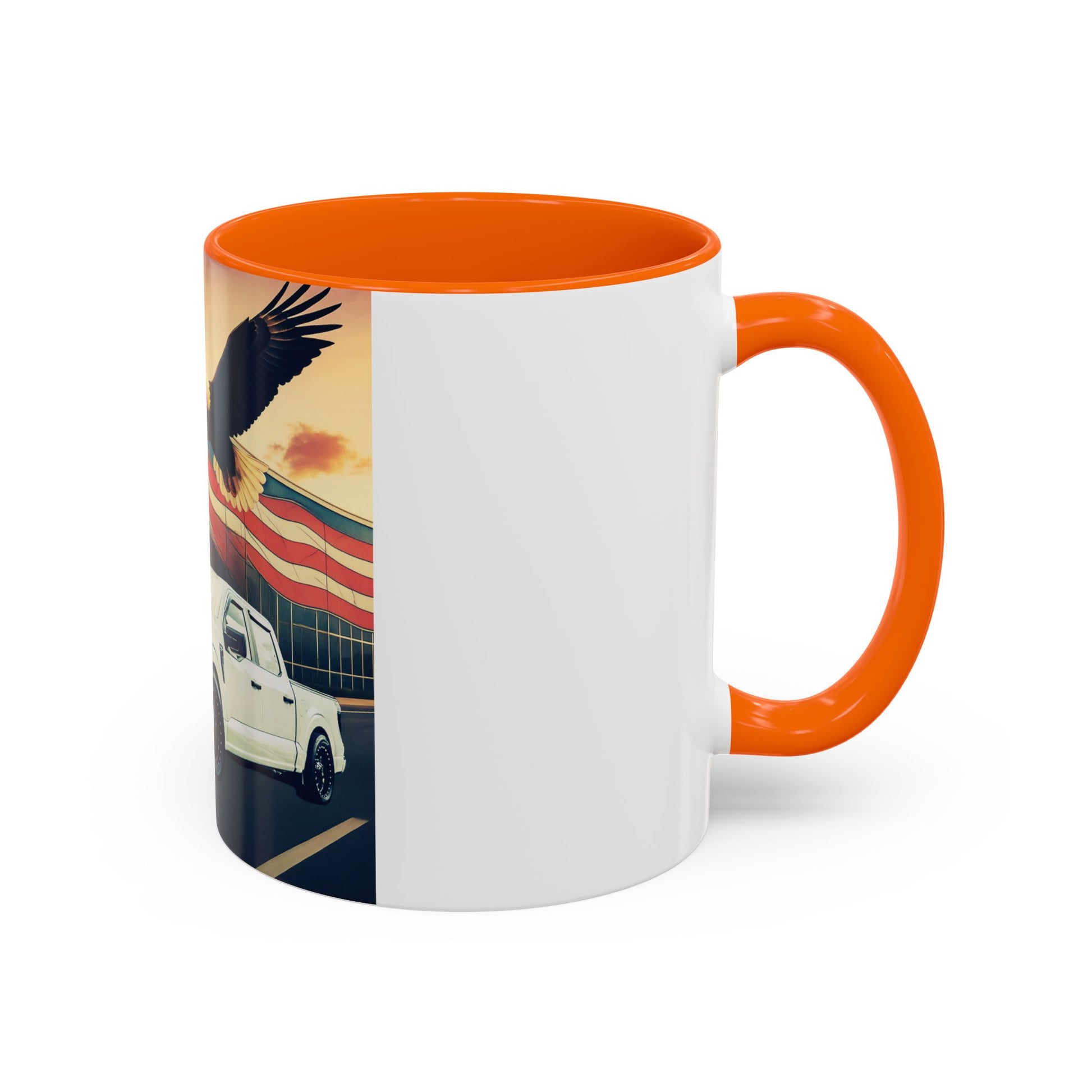 Patriotic Eagle & Jay’s Truck Accent Coffee Mug — American Flag Pride (11/15oz)