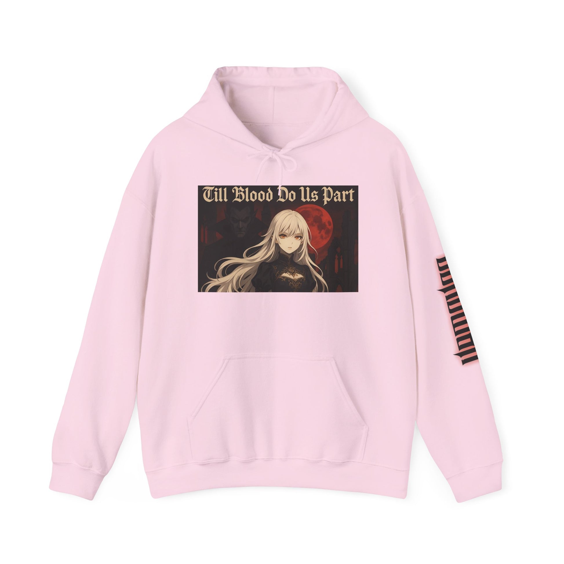 Vampyro Crimson Till Blood Do Us Part Gothic Romance Hooded Sweatshirt, Cozy Pullover, Perfect for Fall, Halloween, Alternative Fashion, Unique Gift for Fans, Graphic Sweatshirt