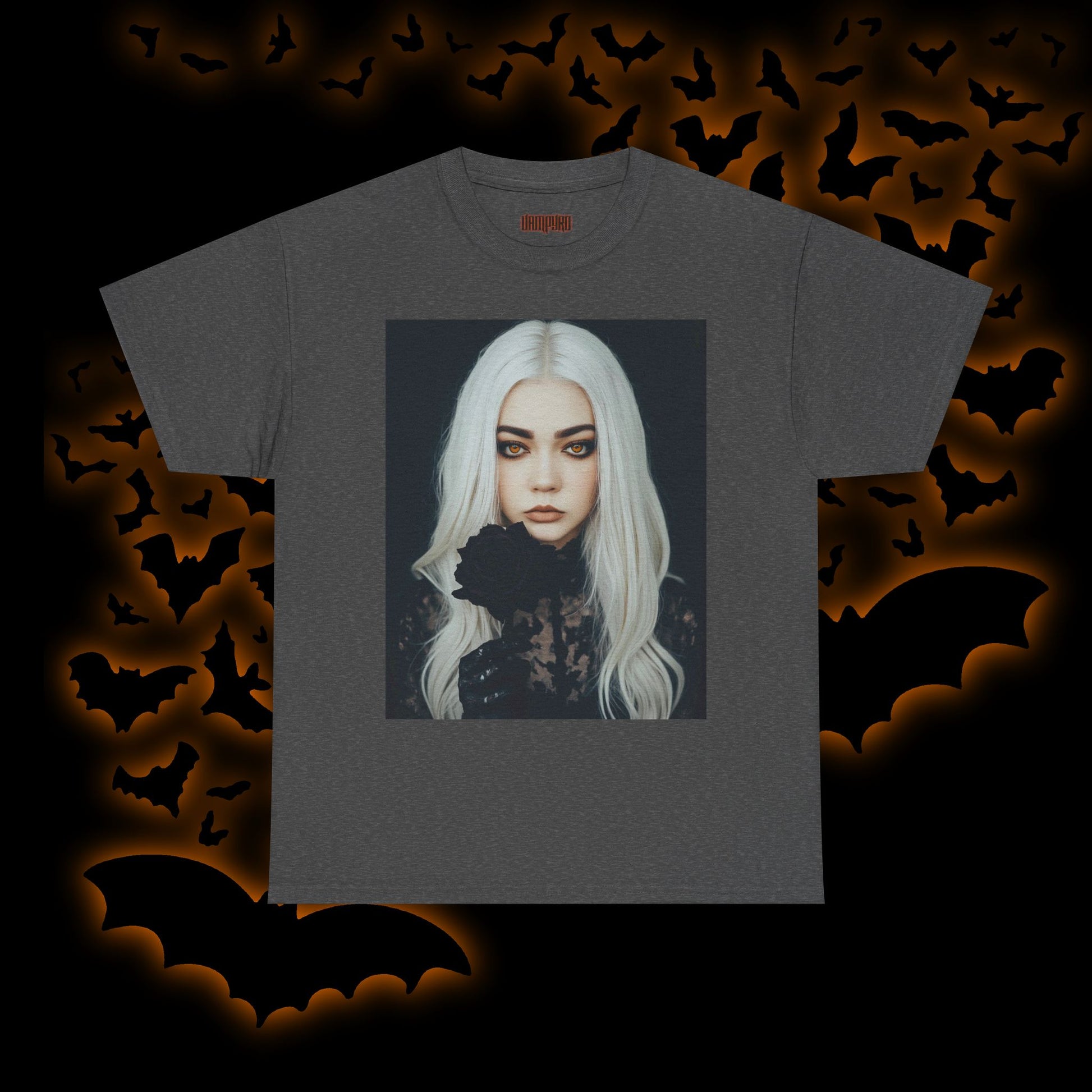 Digitally Autographed Vampyro Crimson Gothic Art Unisex Tee, Halloween Shirt, Alternative Fashion, Spooky Graphic Tee, Witchy Aesthetic Clothing, Edgy Outfit Idea