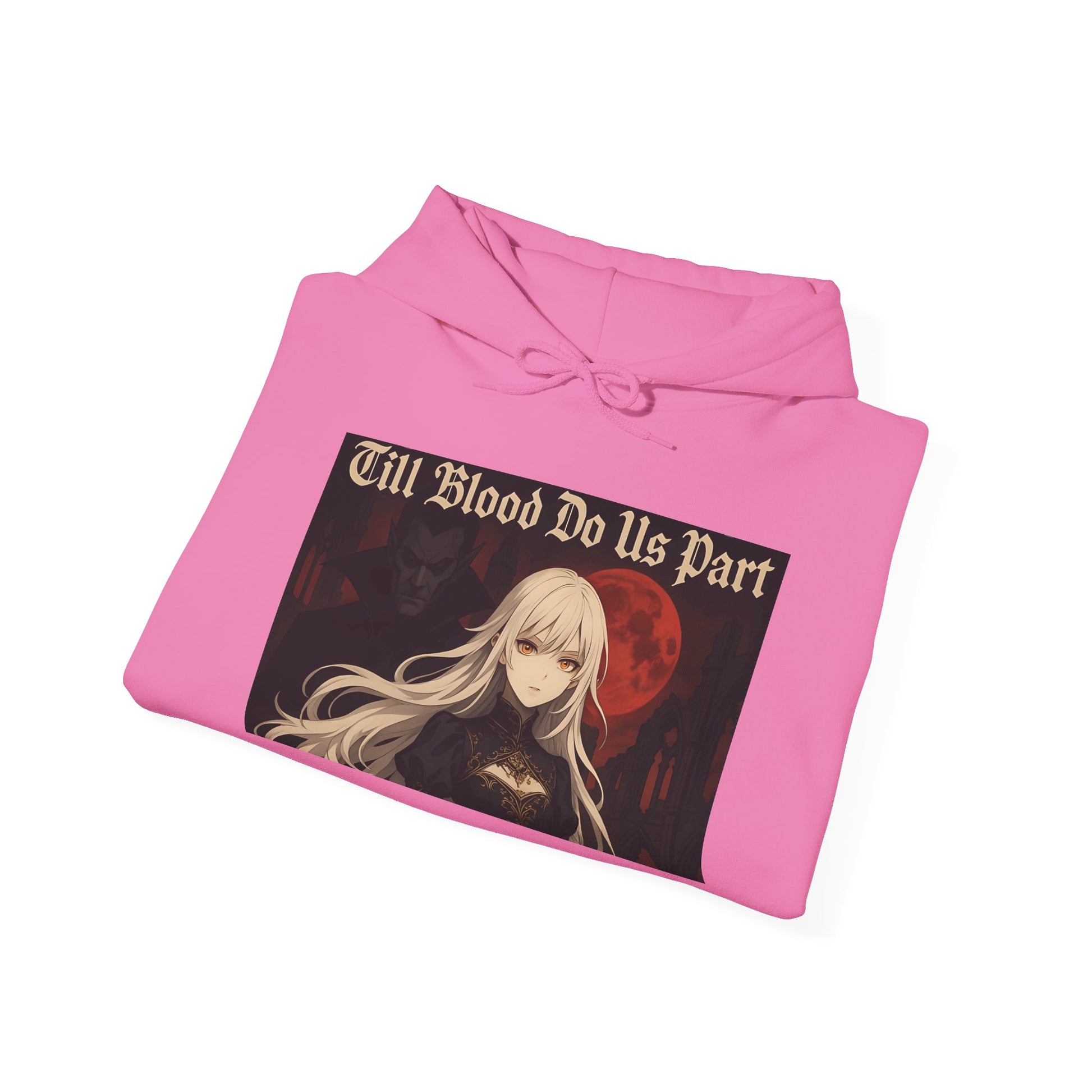Vampyro Crimson Till Blood Do Us Part Gothic Romance Hooded Sweatshirt, Cozy Pullover, Perfect for Fall, Halloween, Alternative Fashion, Unique Gift for Fans, Graphic Sweatshirt