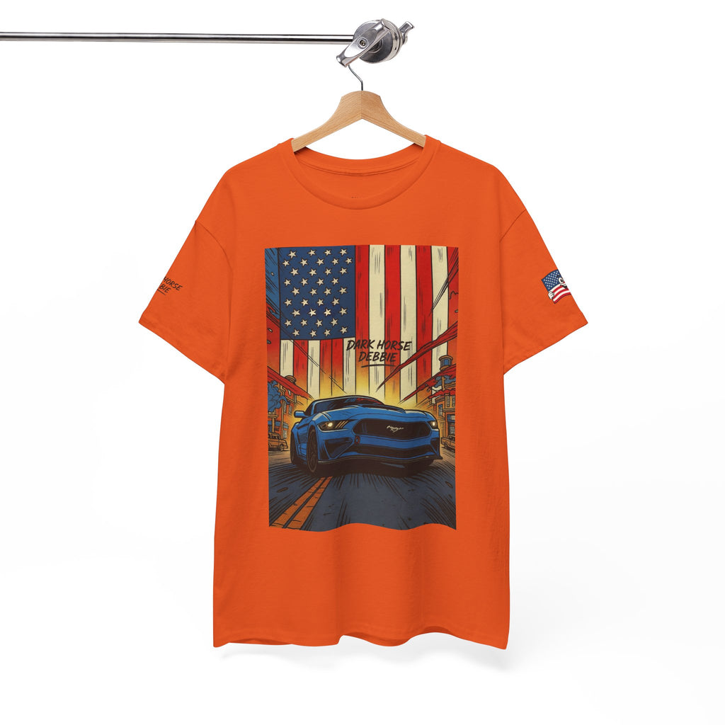Dark Horse Debbie Patriotic Car Enthusiast Tee - Perfect for Independence Day, Gift for Dad, Car Show, Track Day, Summer Style