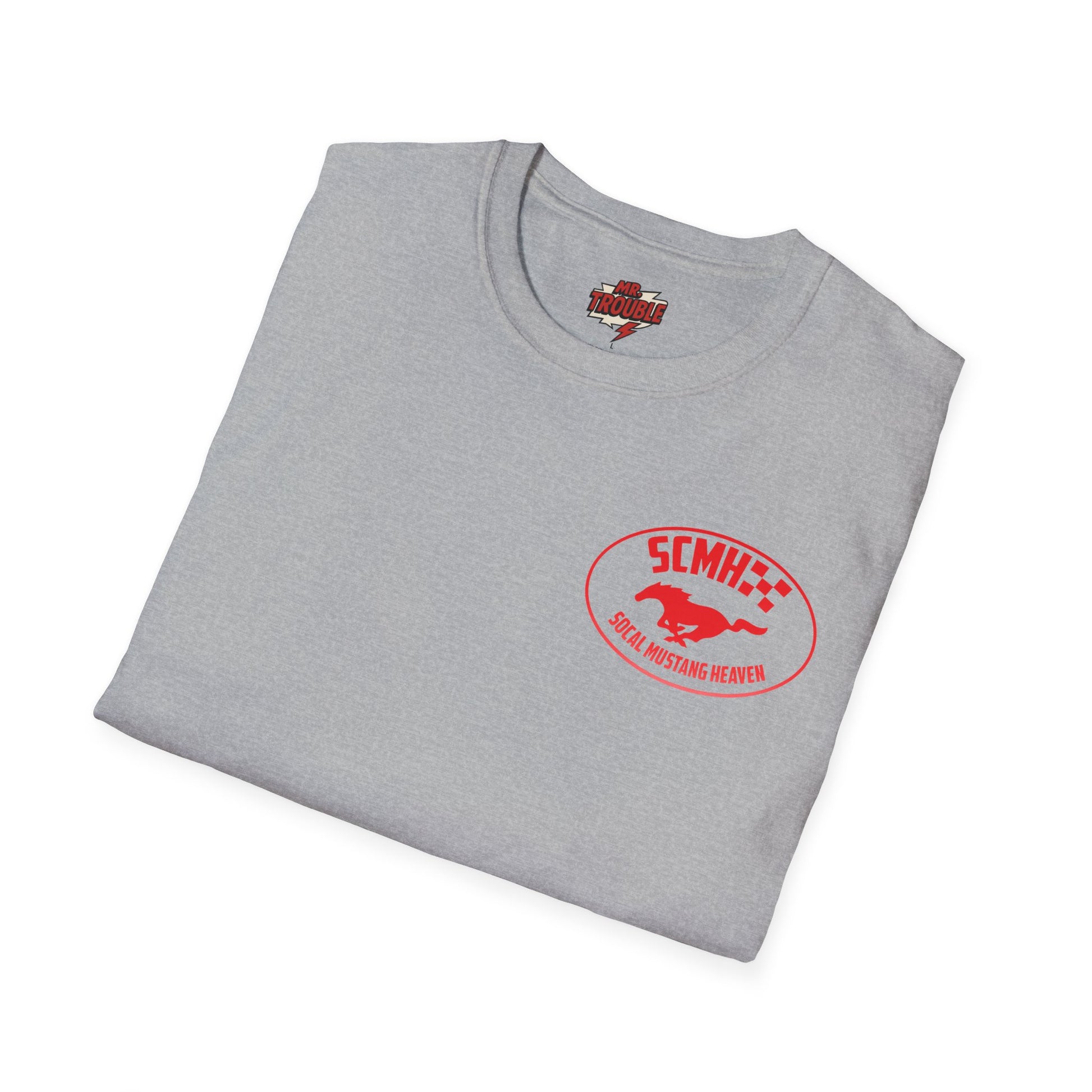 Mr. Trouble SoCal Mustang Heaven T-Shirt, Unisex T-Shirt, Vintage Style Tee, Horse Lover Gift, Car Enthusiast Apparel, Horse Racing Shirt