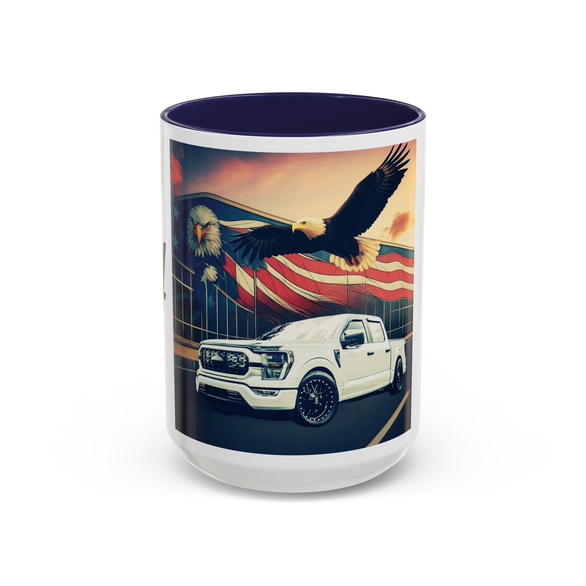 Patriotic Eagle & Jay’s Truck Accent Coffee Mug — American Flag Pride (11/15oz)