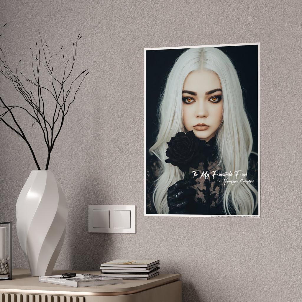 Vampyro Crimson Digitally Signed Autograph Gothic Wall Art Poster, Edgy Home Decor, Unique Gift for Her, Dark Aesthetic Art Print, Modern Gothic Decor