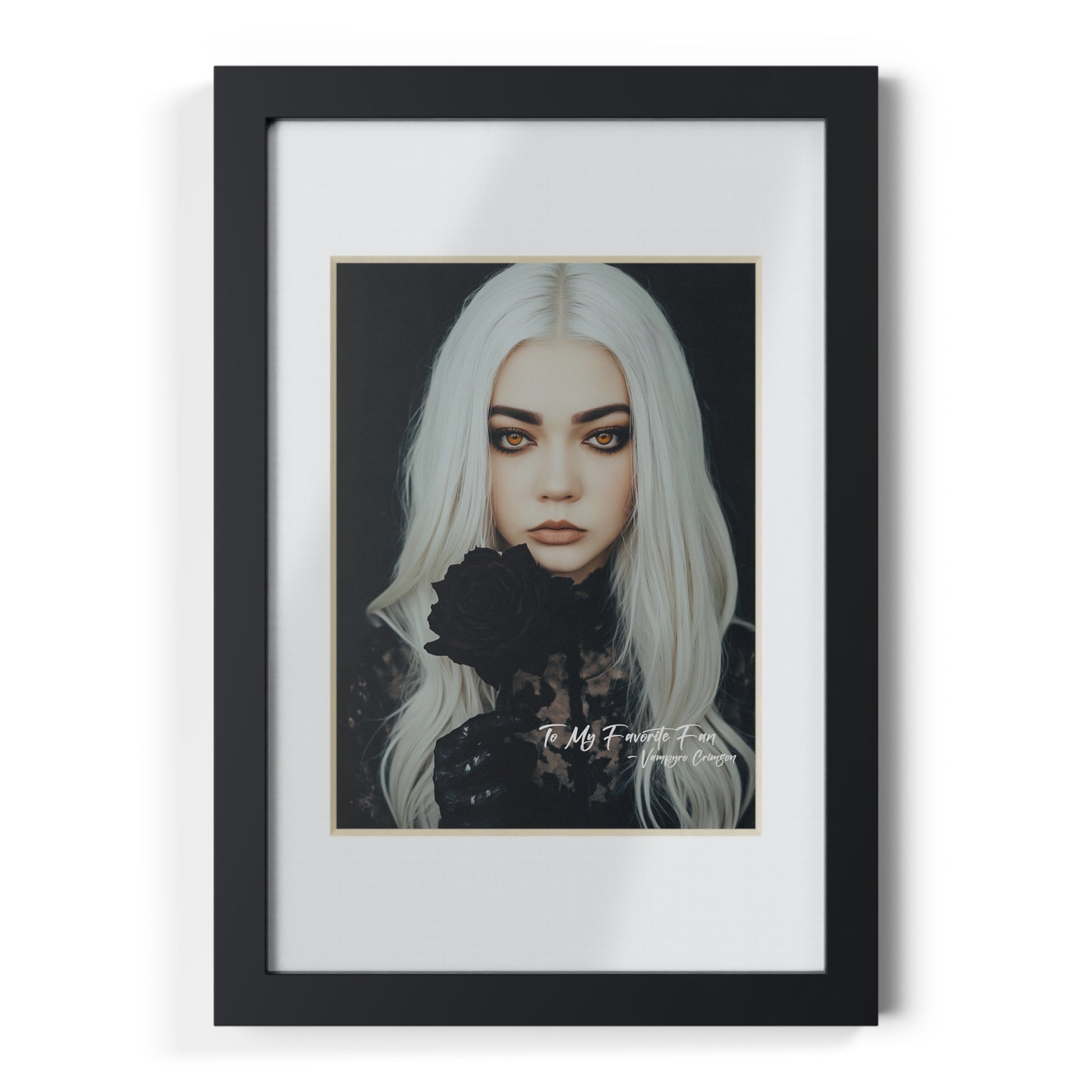 Elegant Digitally Autographed Vampyro Crimson Black Framed Poster, Minimalist Wall Art, Gothic Decor, Aesthetic Prints, Perfect Gift for Home Decor, Seasonal Decorations